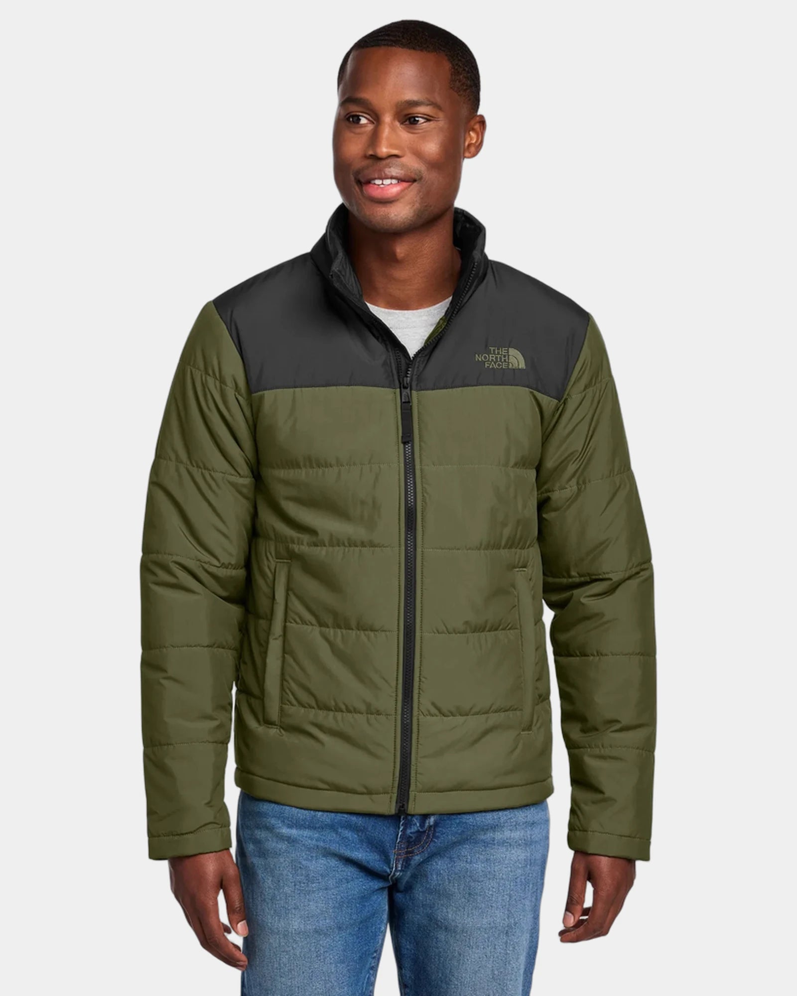 Custom insulated jacket The North Face Chest Logo Everyday - Burnt Olive Green
