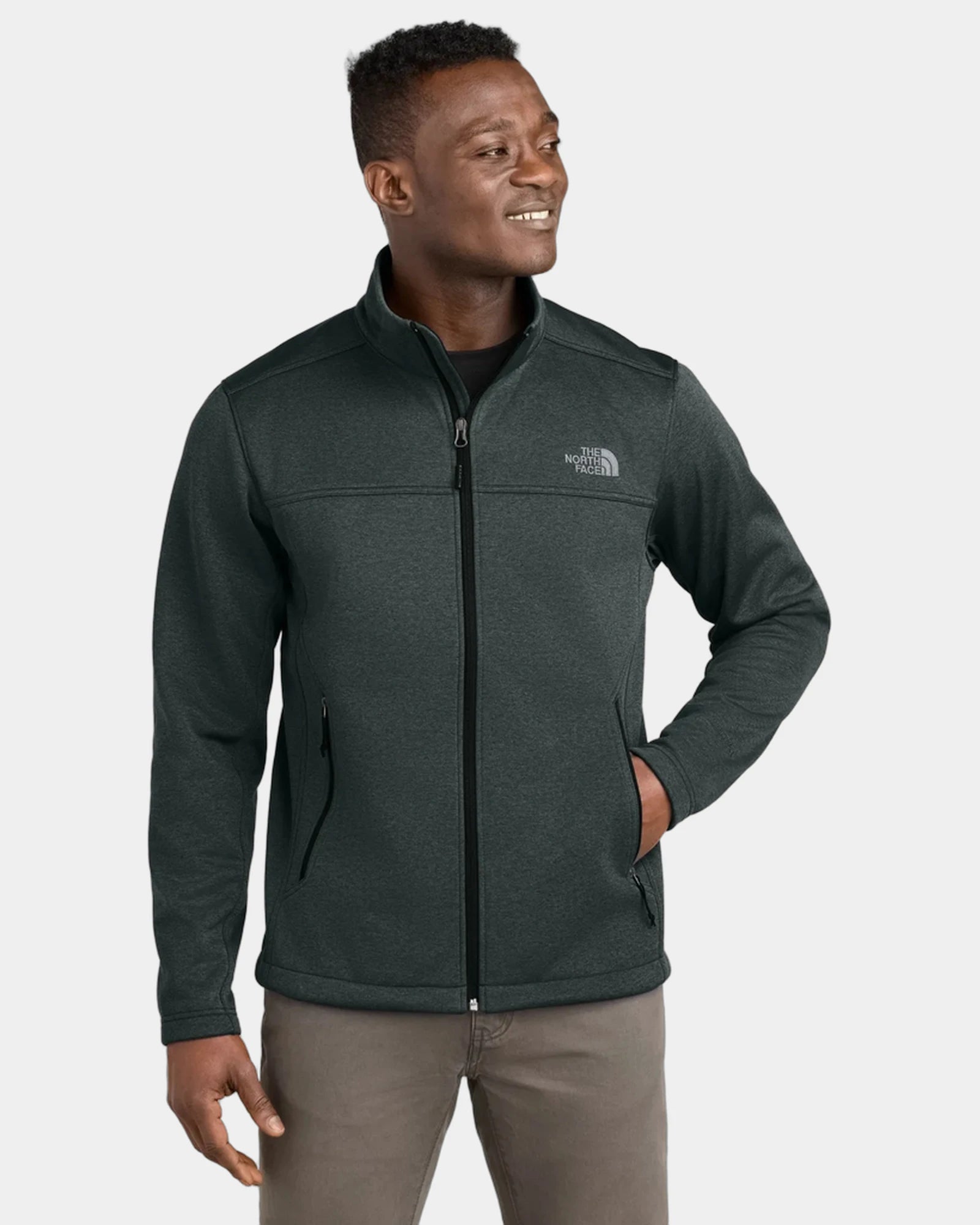 Custom recycled soft shell jacket The North Face Ridgewall - Tnf Dark Grey Heather