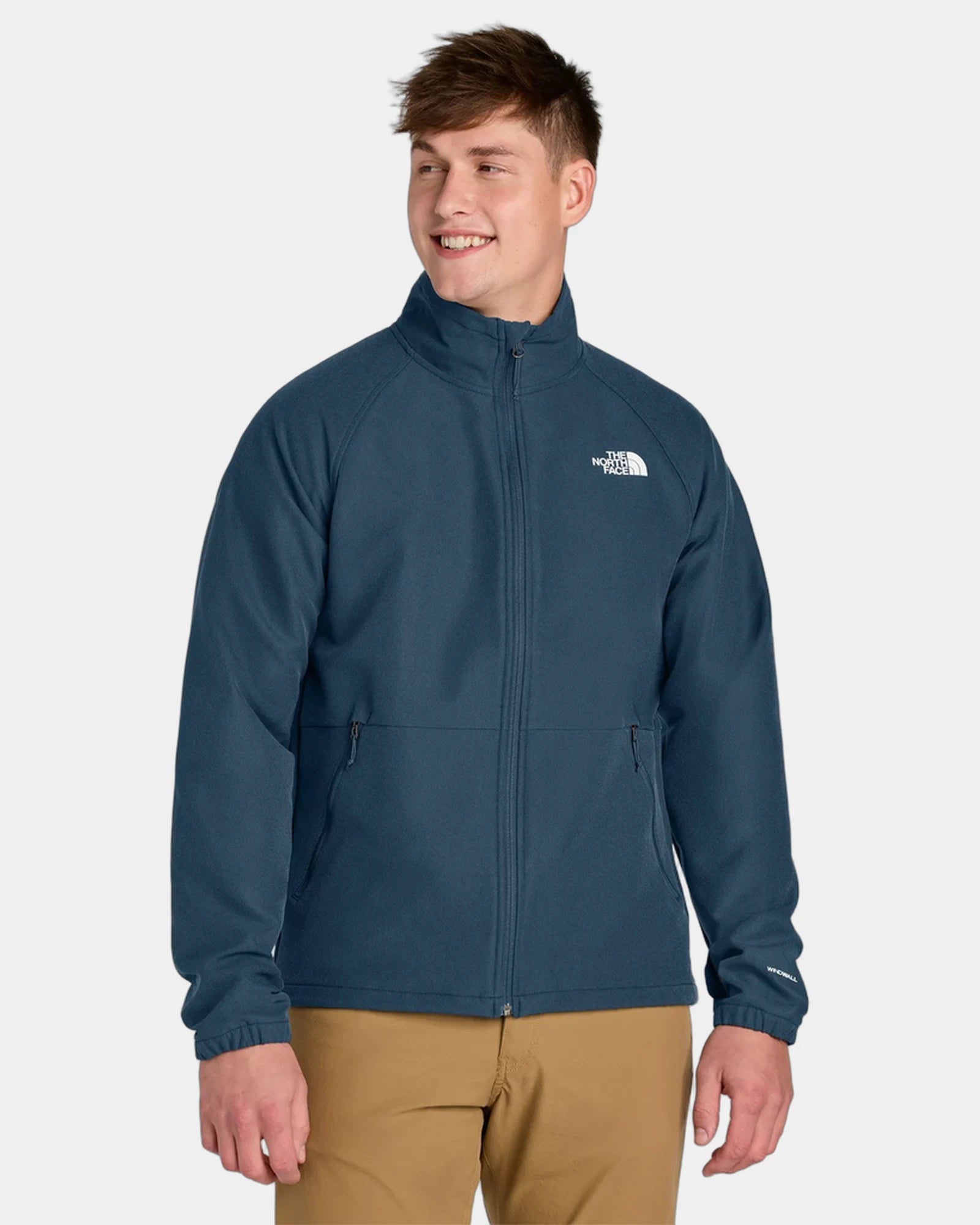 Custom recycled soft shell jacket The North Face Barr Lake - Shady Blue Dark Heather