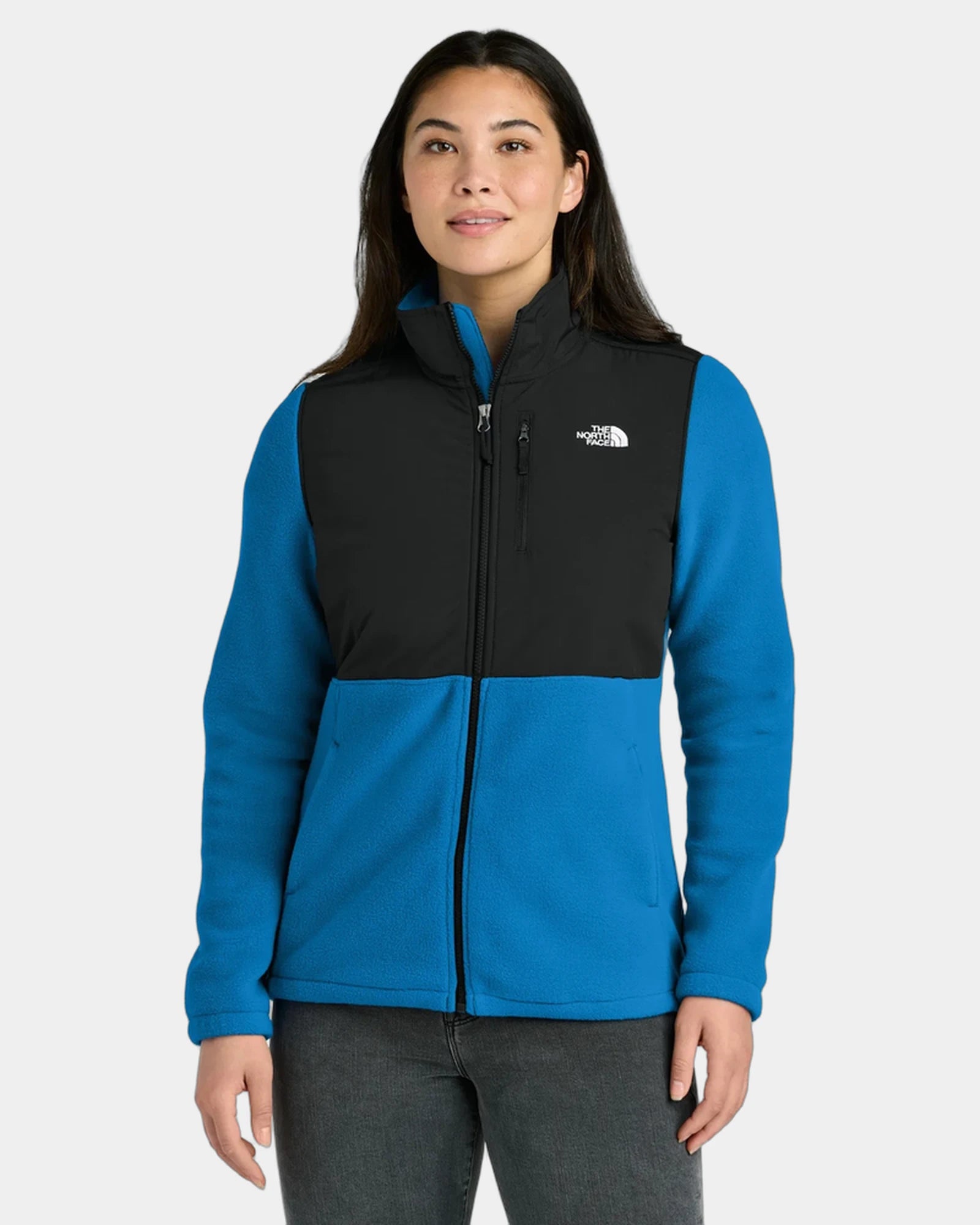 Custom women's recycled fleece jacket The North Face - Hero Blue/ Tnf Black