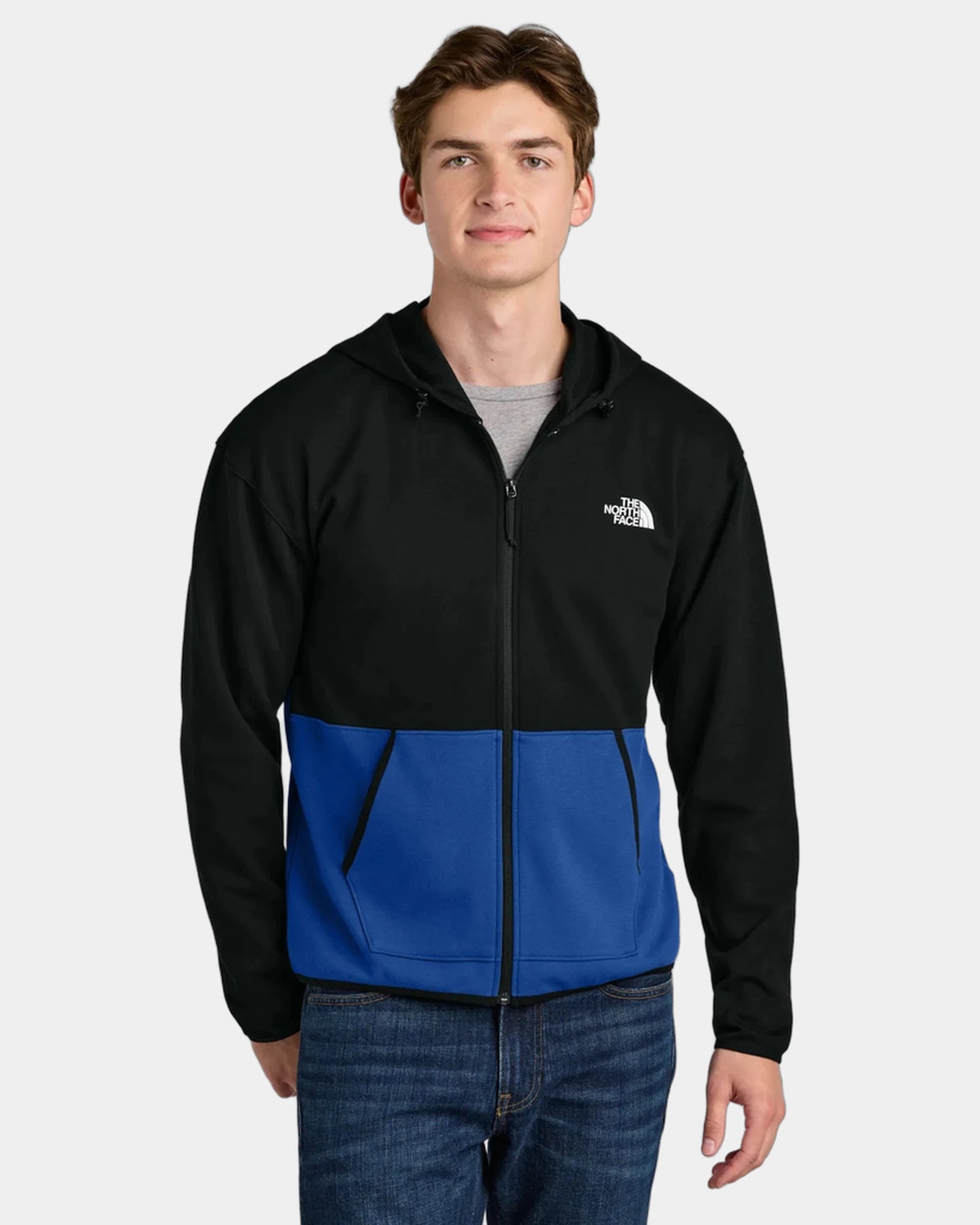Custom double-knit full-zip hoodie The North Face - Tnf Blue/ Tnf Black