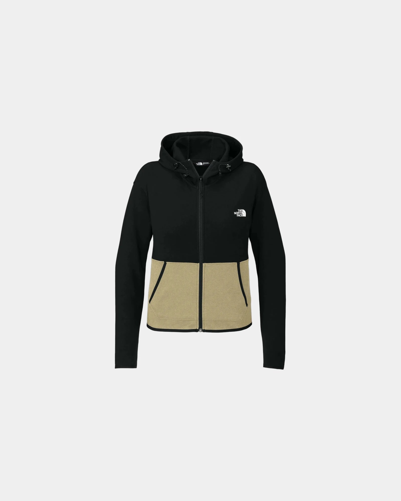 Custom full-zip hoodie The North Face Women's Double-Knit - Khaki Stone/ Tnf Black