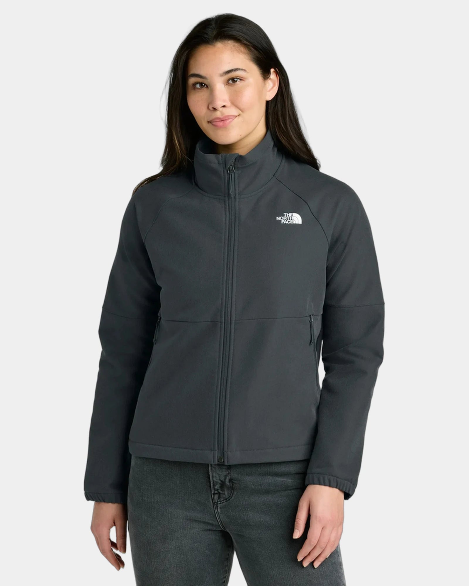 Custom WindWall The North Face Barr Lake Soft Shell Jacket - Asphalt Grey Dark Heather