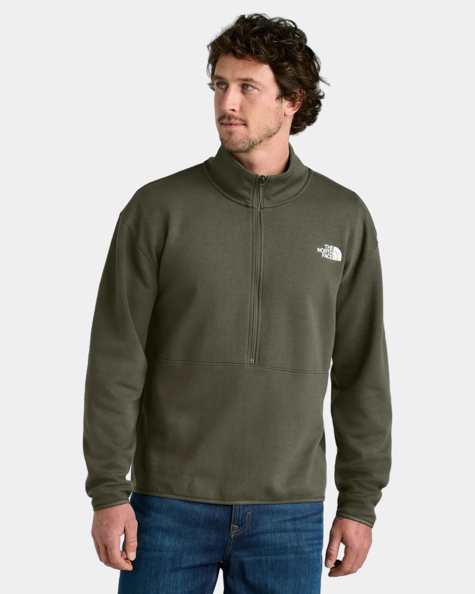 Custom double-knit fleece The North Face 1/2-Zip - New Taupe Green