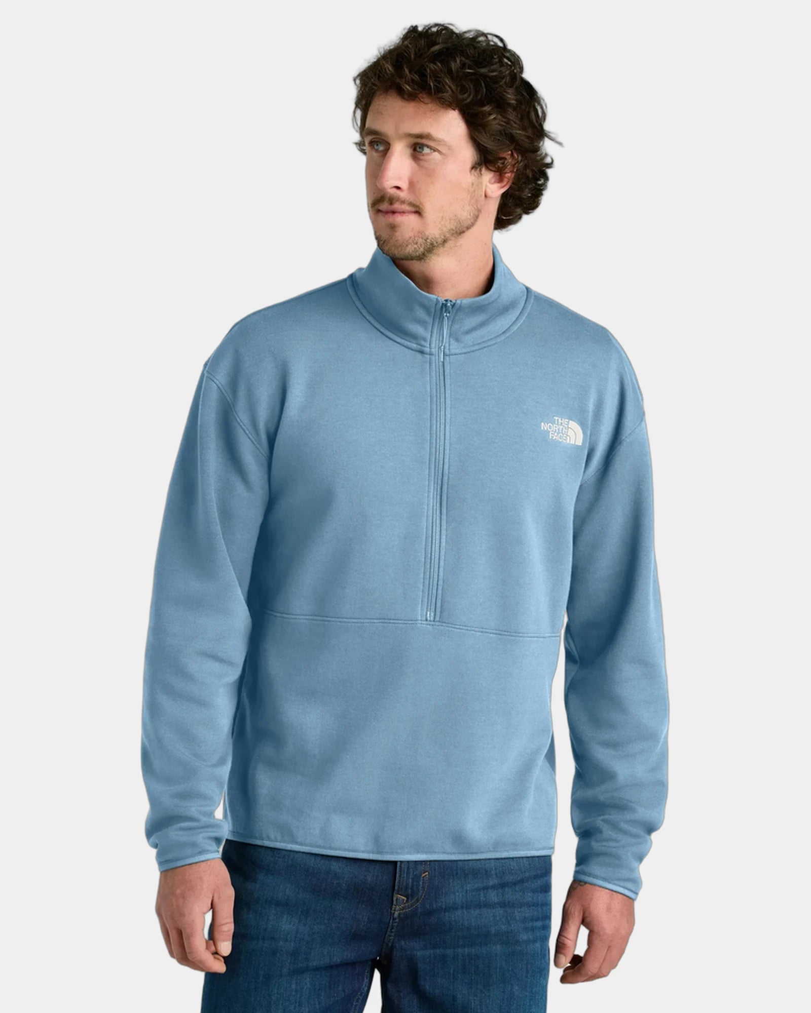 Custom double-knit fleece The North Face 1/2-Zip - Steel Blue