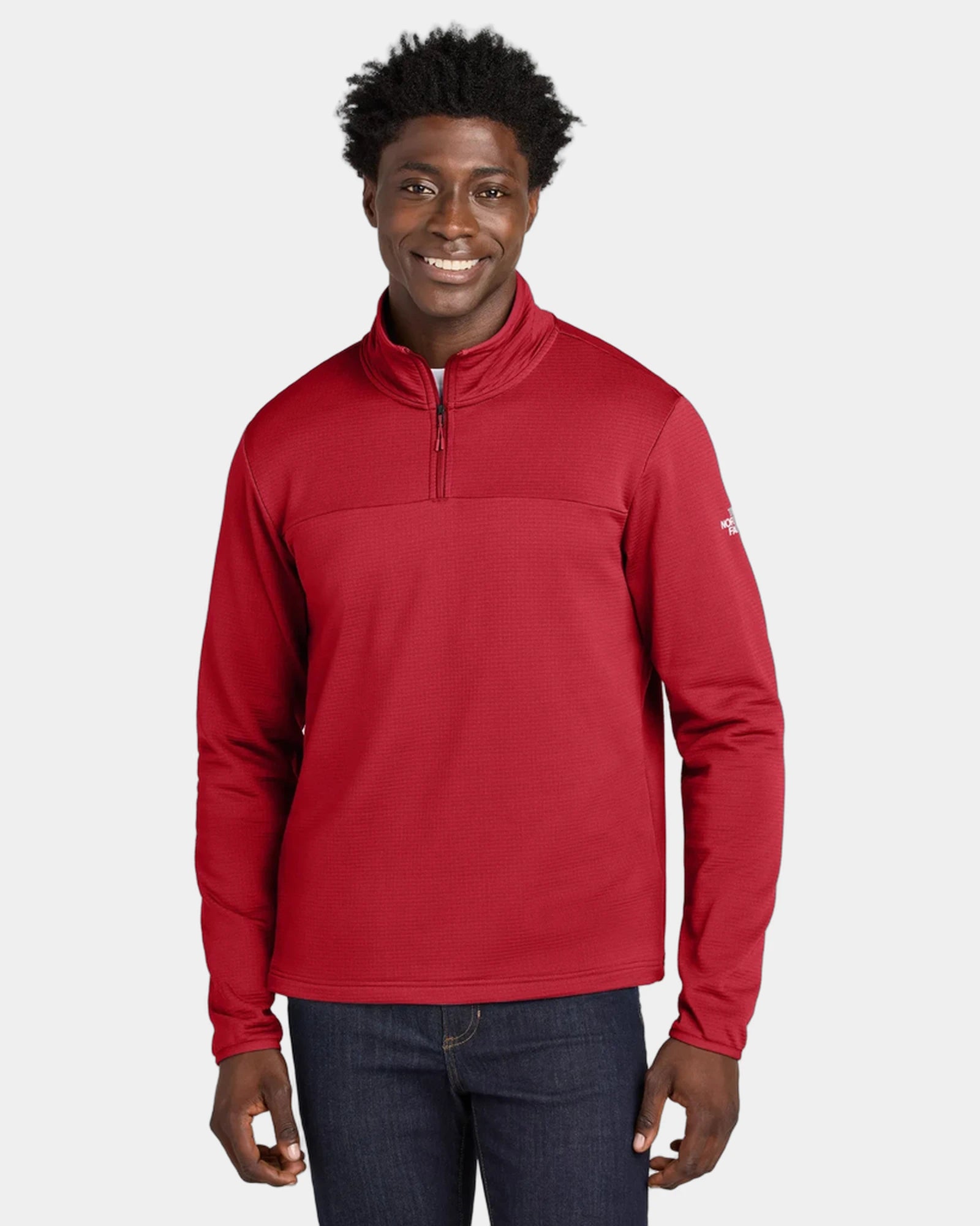 Custom recycled fleece The North Face Aim 1/4-Zip - Tnf Red