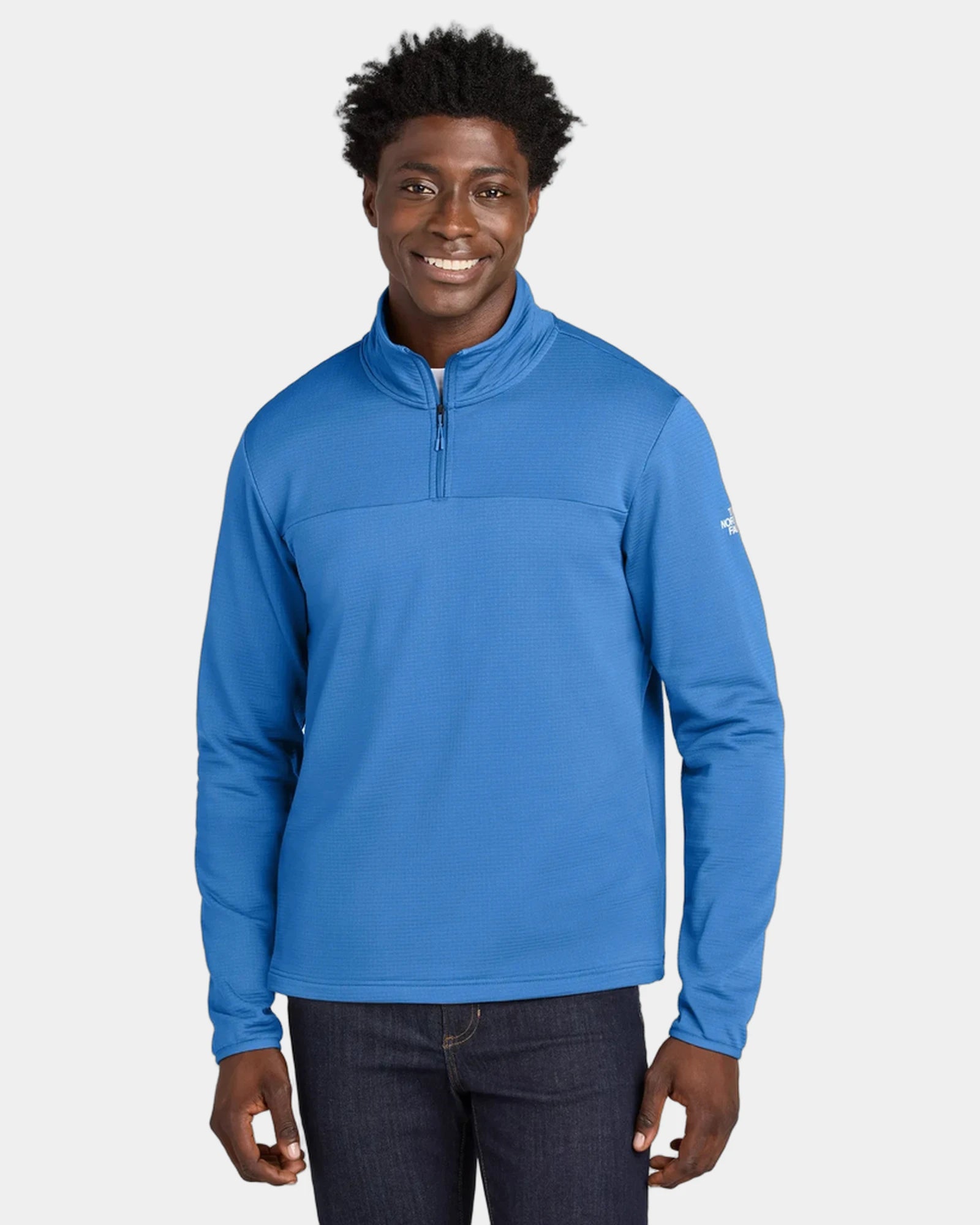 Custom recycled fleece The North Face Aim 1/4-Zip - Marina Blue