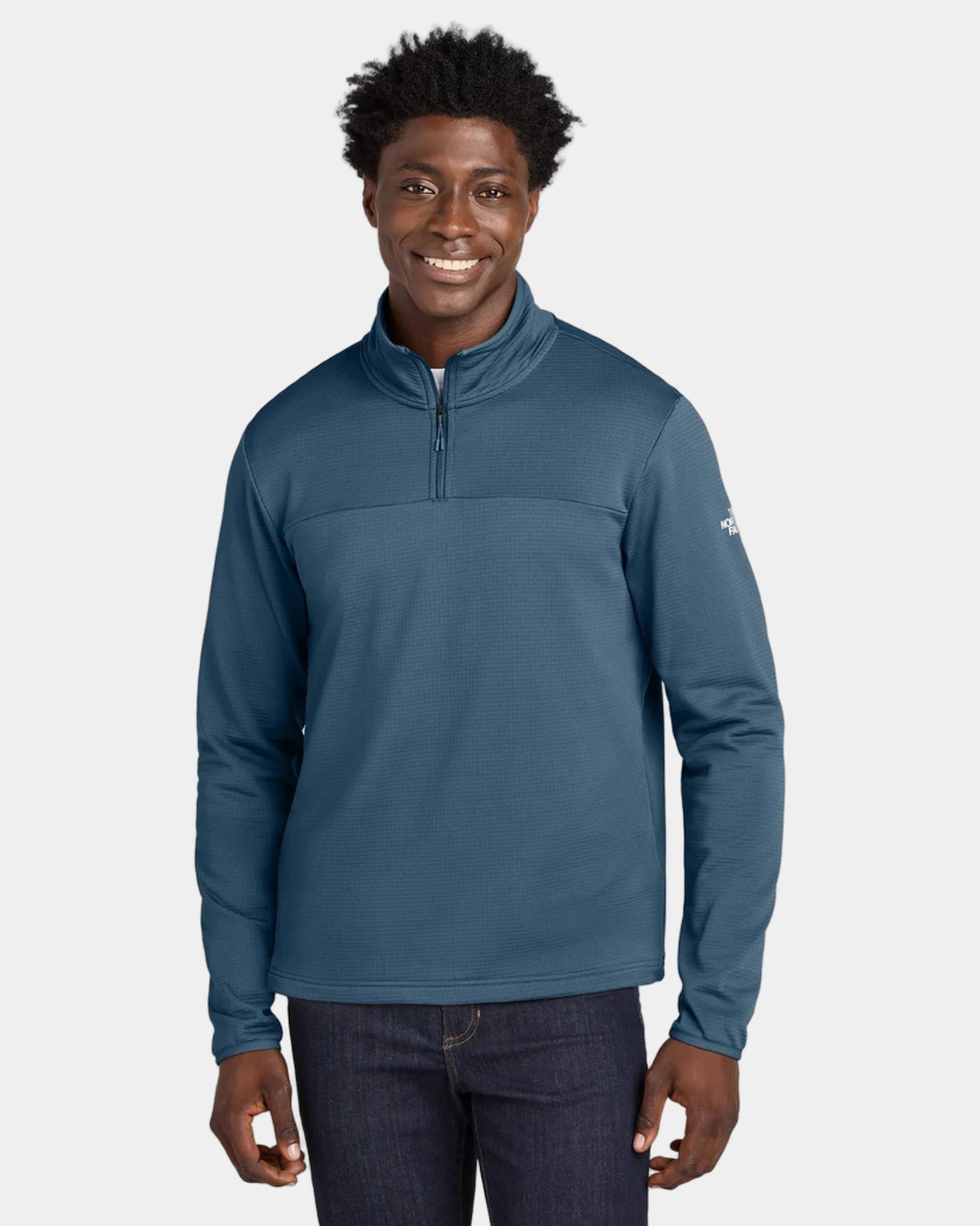 Custom recycled fleece The North Face Aim 1/4-Zip - Shady Blue
