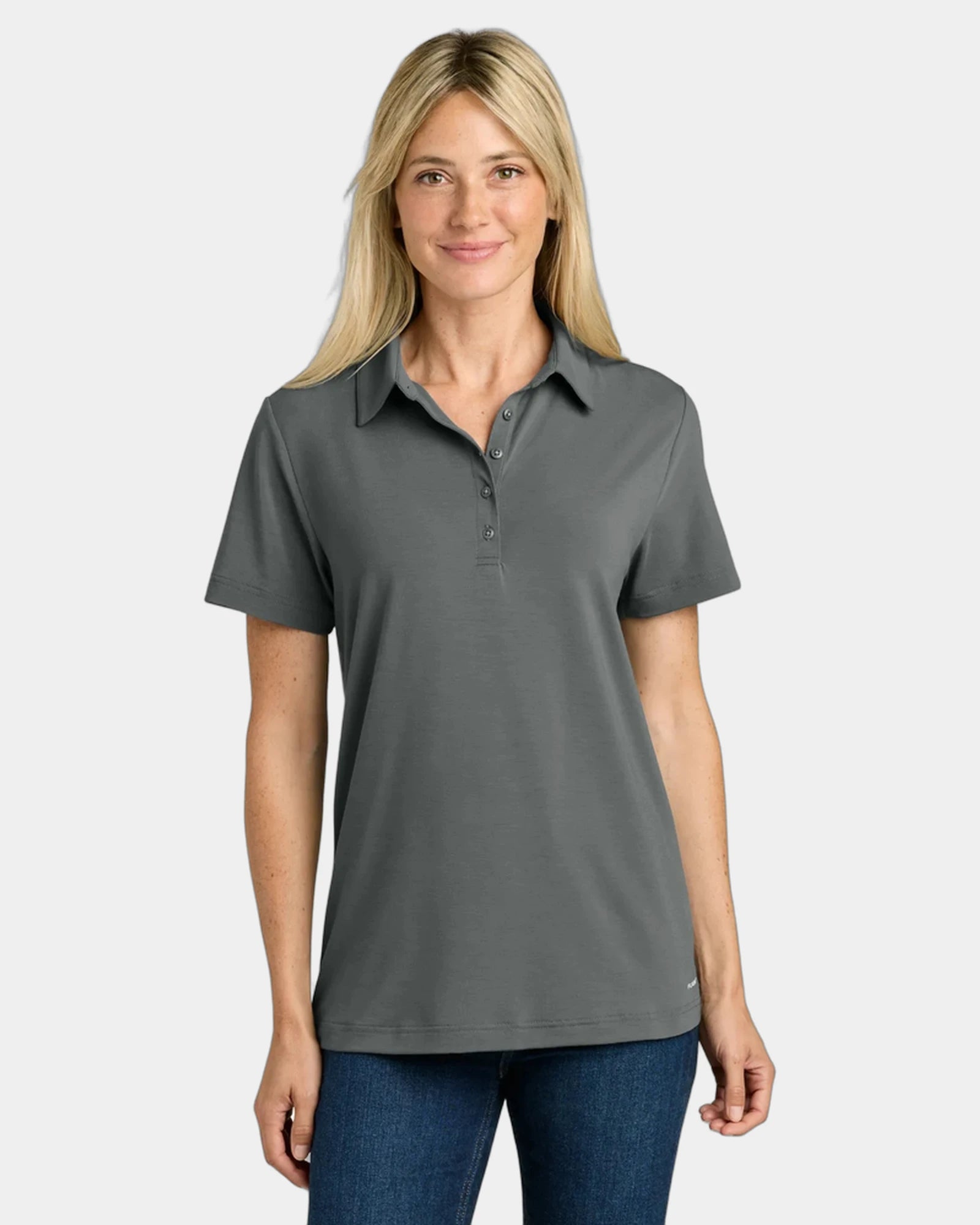 Custom recycled polyester The North Face Canyon Crest Polo - Smoked Pearl Grey