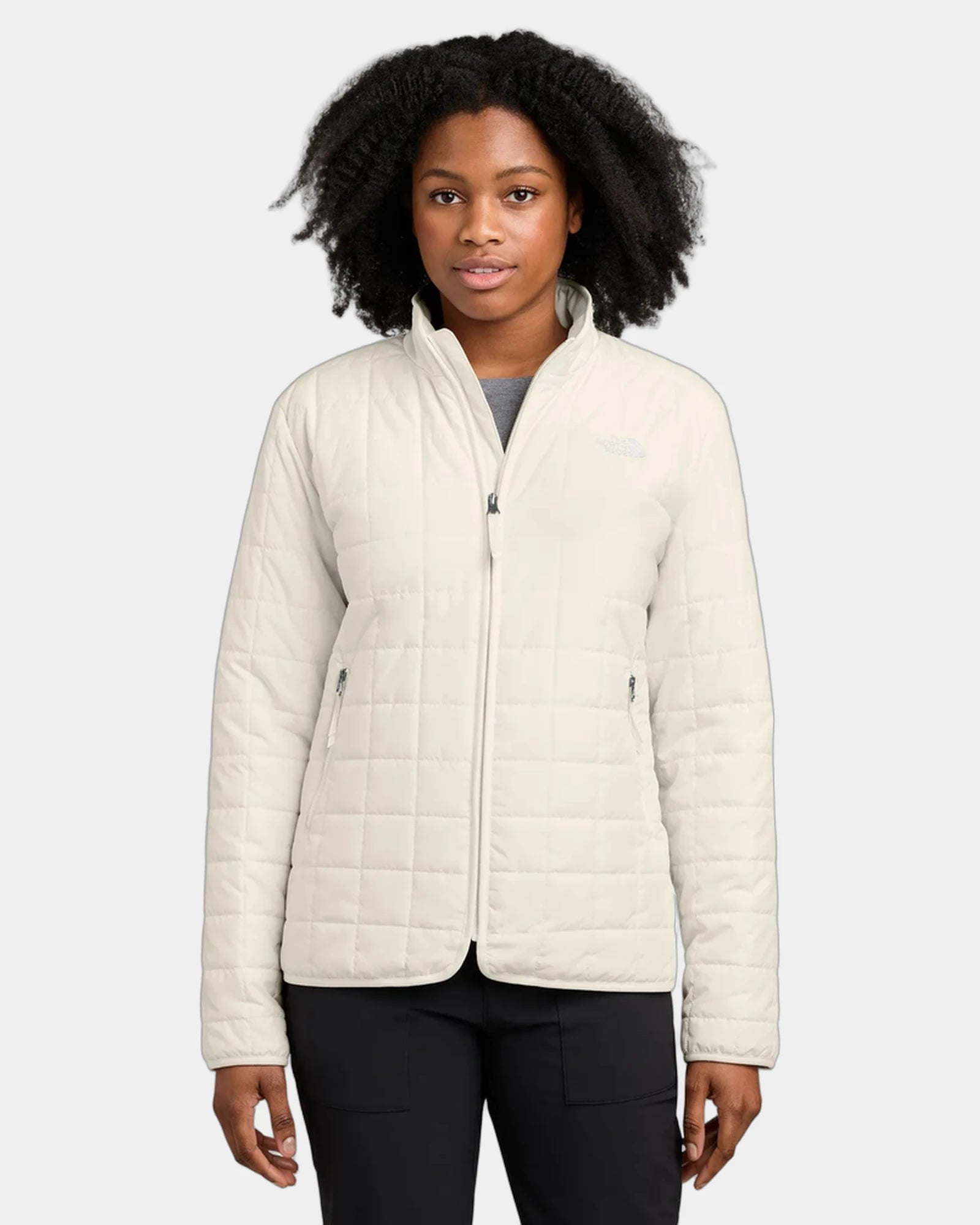 Custom recycled quilted The North Face Iron Drift jacket - White Dune