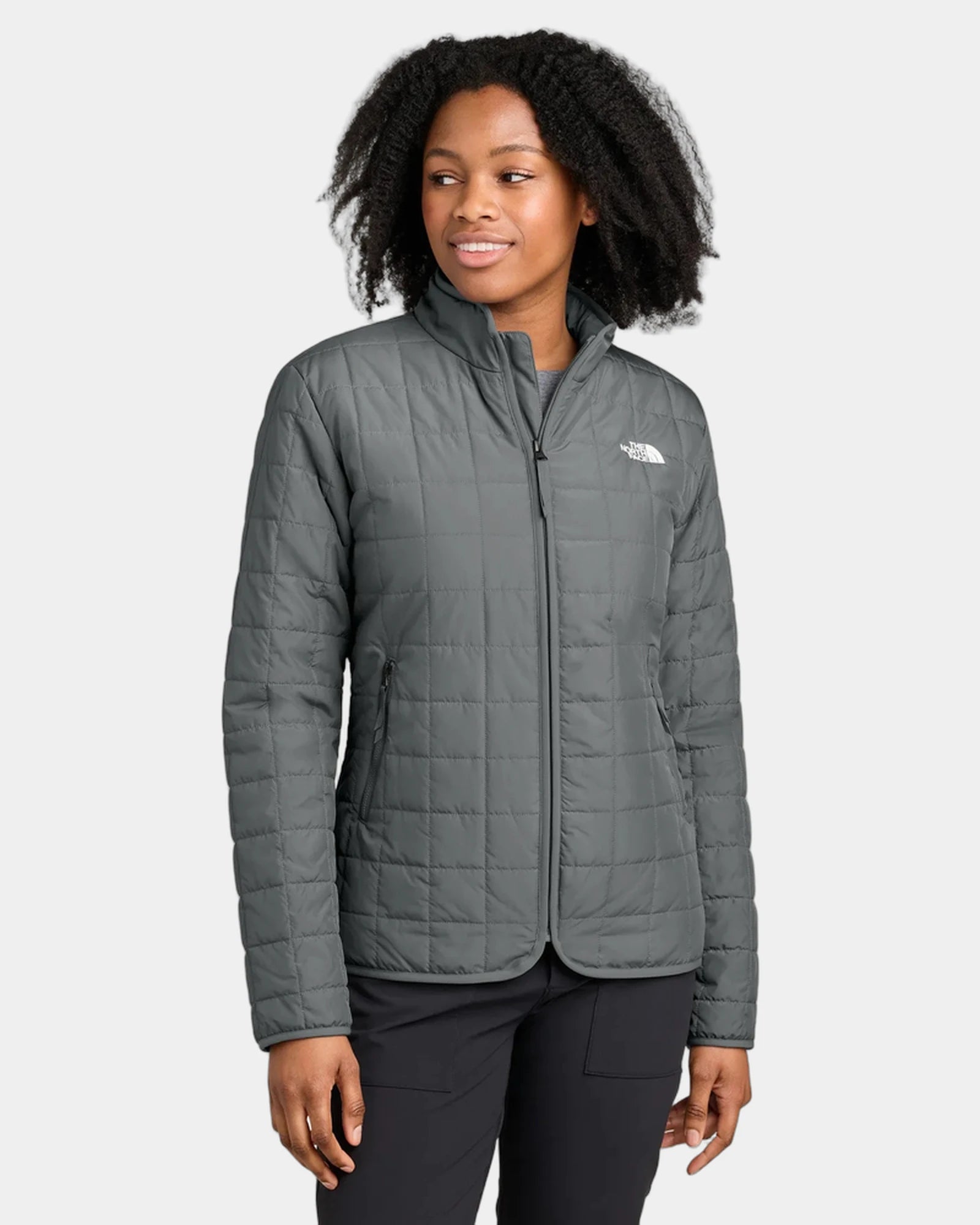 Custom recycled quilted The North Face Iron Drift jacket - Smoked Pearl Grey