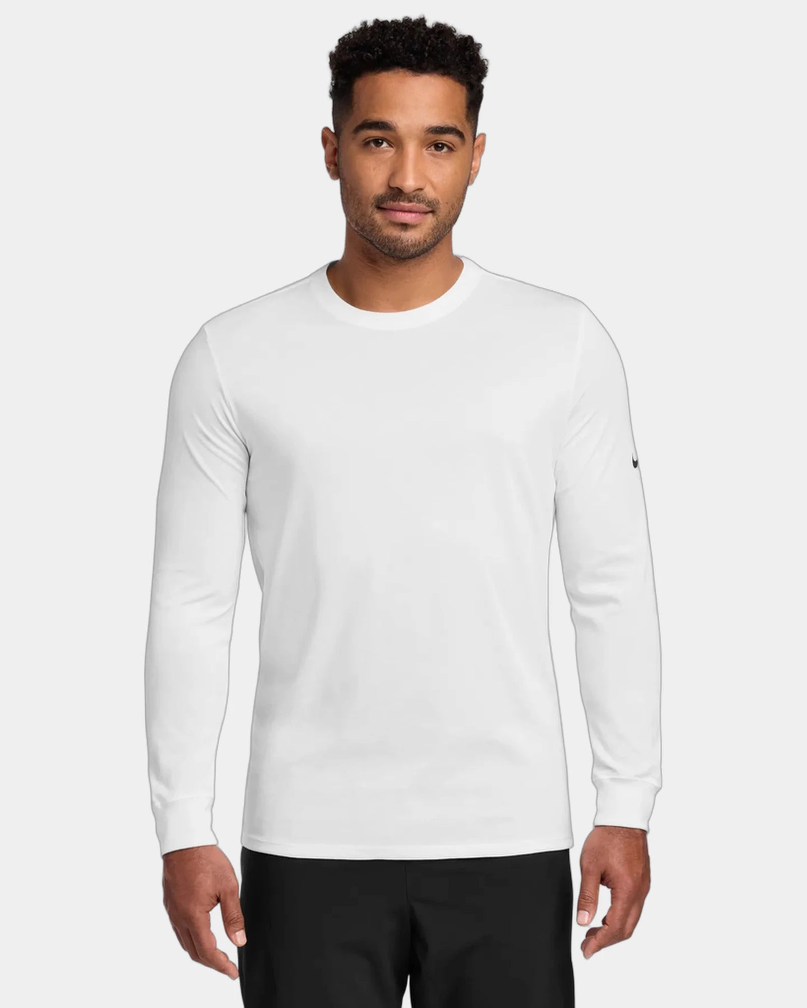 Custom Dri-FIT Cotton/Poly Long Sleeve Tee Nike - White