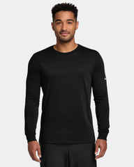 Custom Dri-FIT Cotton/Poly Long Sleeve Tee Nike - Black