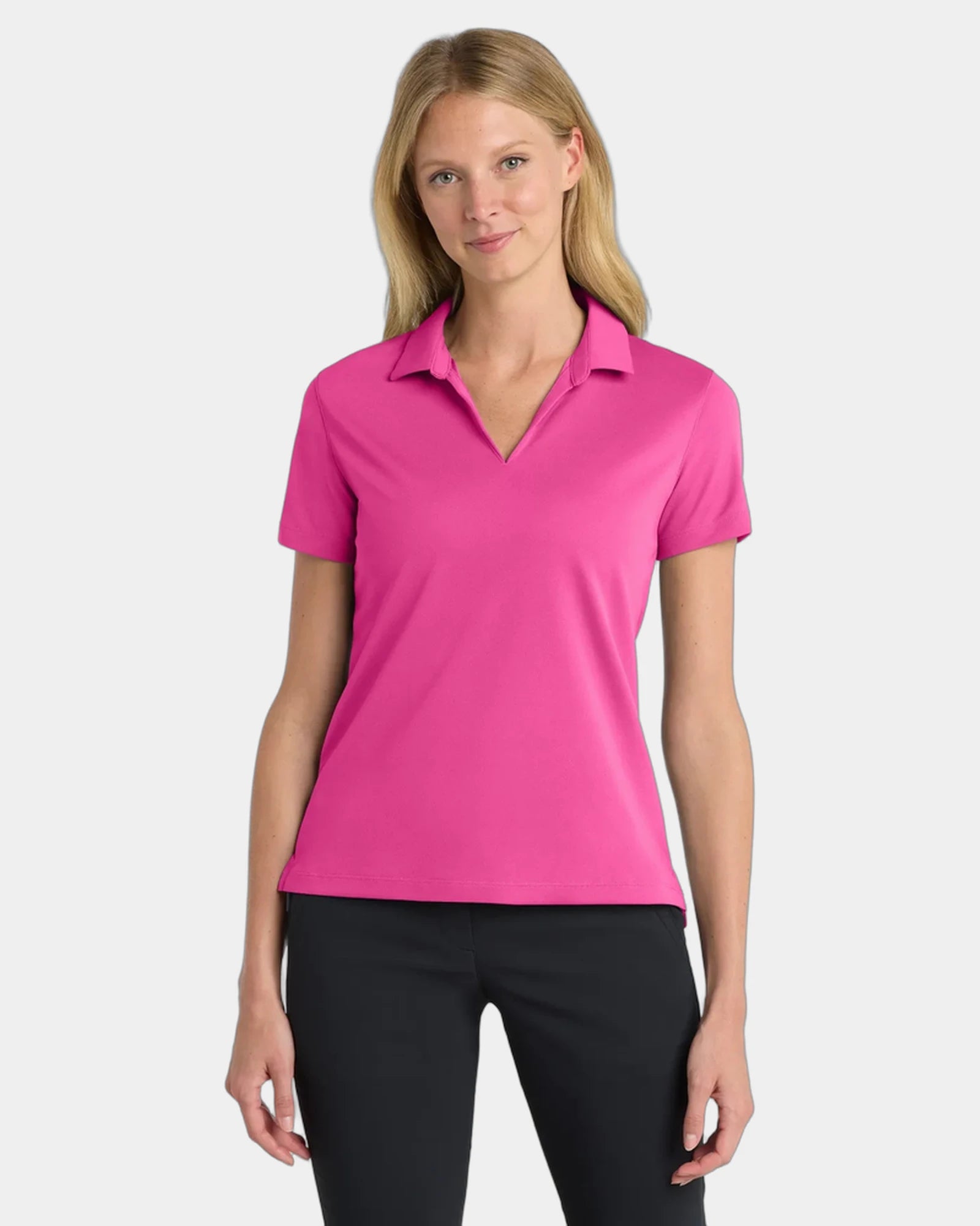 Custom Nike Women's Dri-FIT Micro Pique 2.0 Polo - Vivid Pink