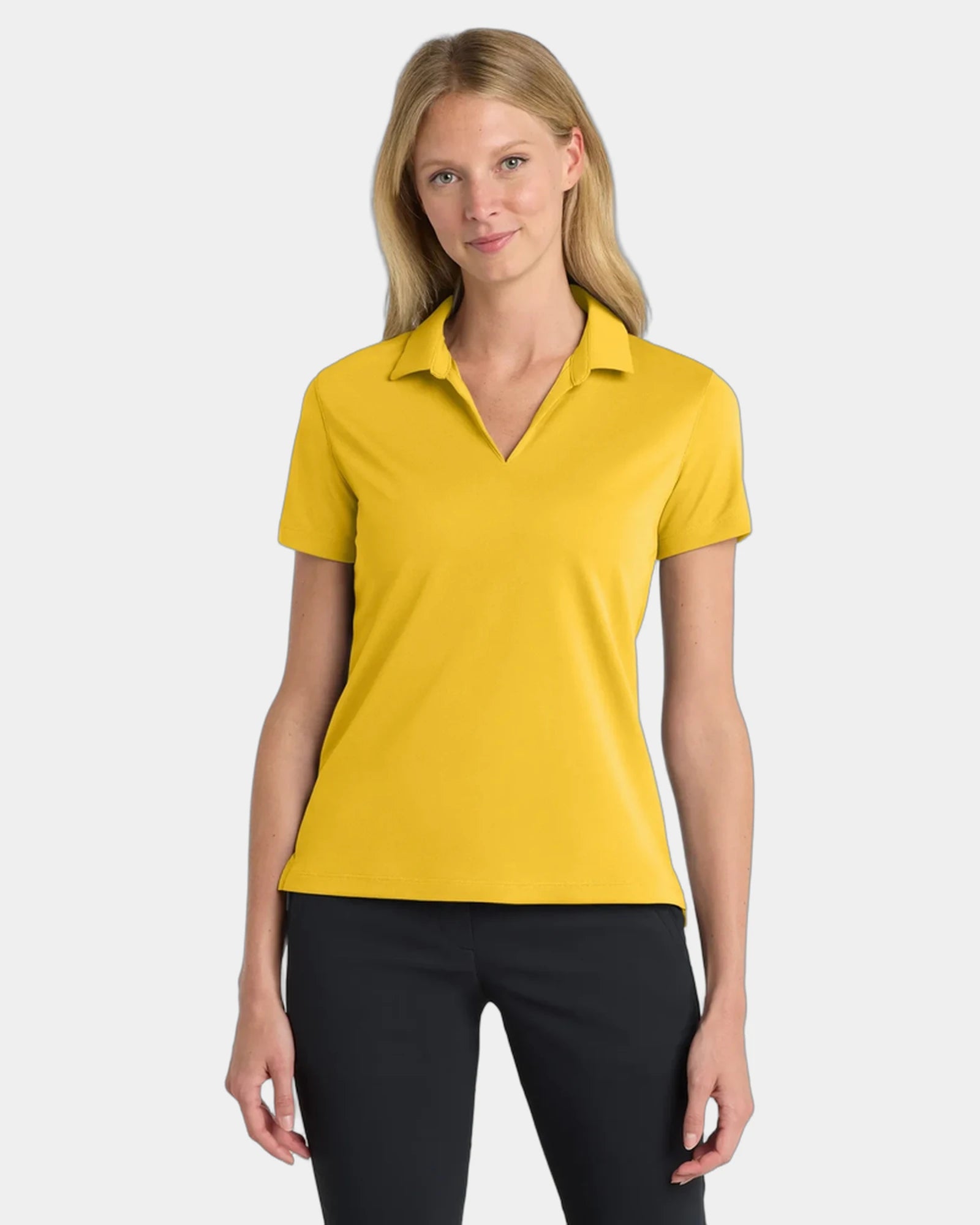 Custom Nike Women's Dri-FIT Micro Pique 2.0 Polo - Varsity Maize