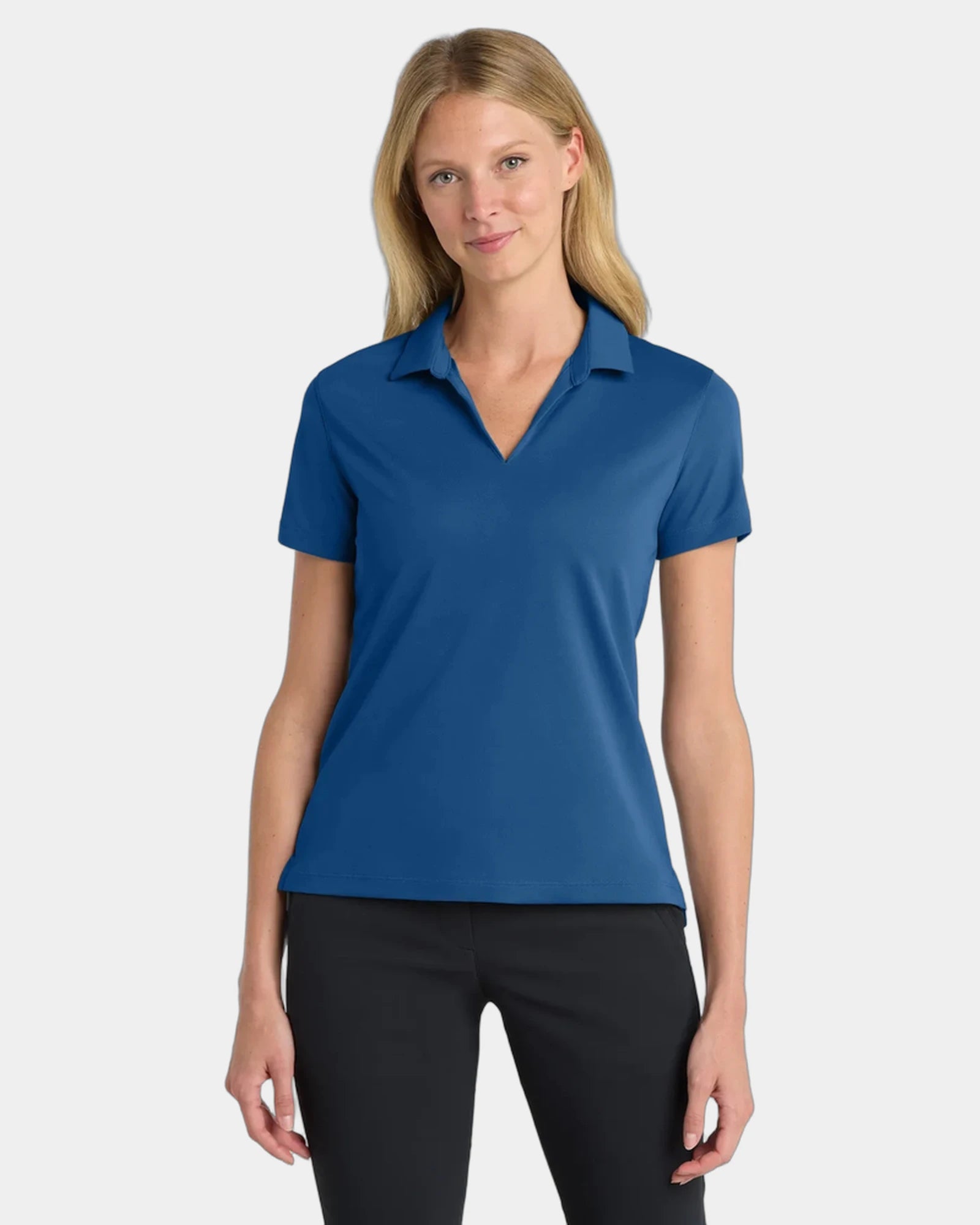 Custom Nike Women's Dri-FIT Micro Pique 2.0 Polo - Gym Blue