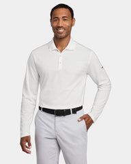 Custom Dri-FIT Micro Pique 2.0 Long Sleeve Polo - White