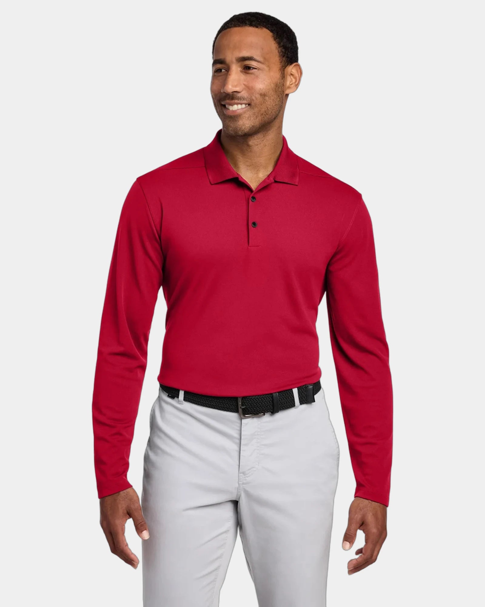 Custom Dri-FIT Micro Pique 2.0 Long Sleeve Polo - University Red