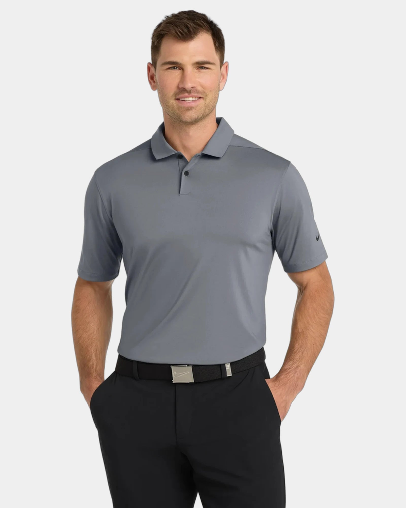 Custom Dri-FIT polo Nike Vapor with moisture control - Cool Grey