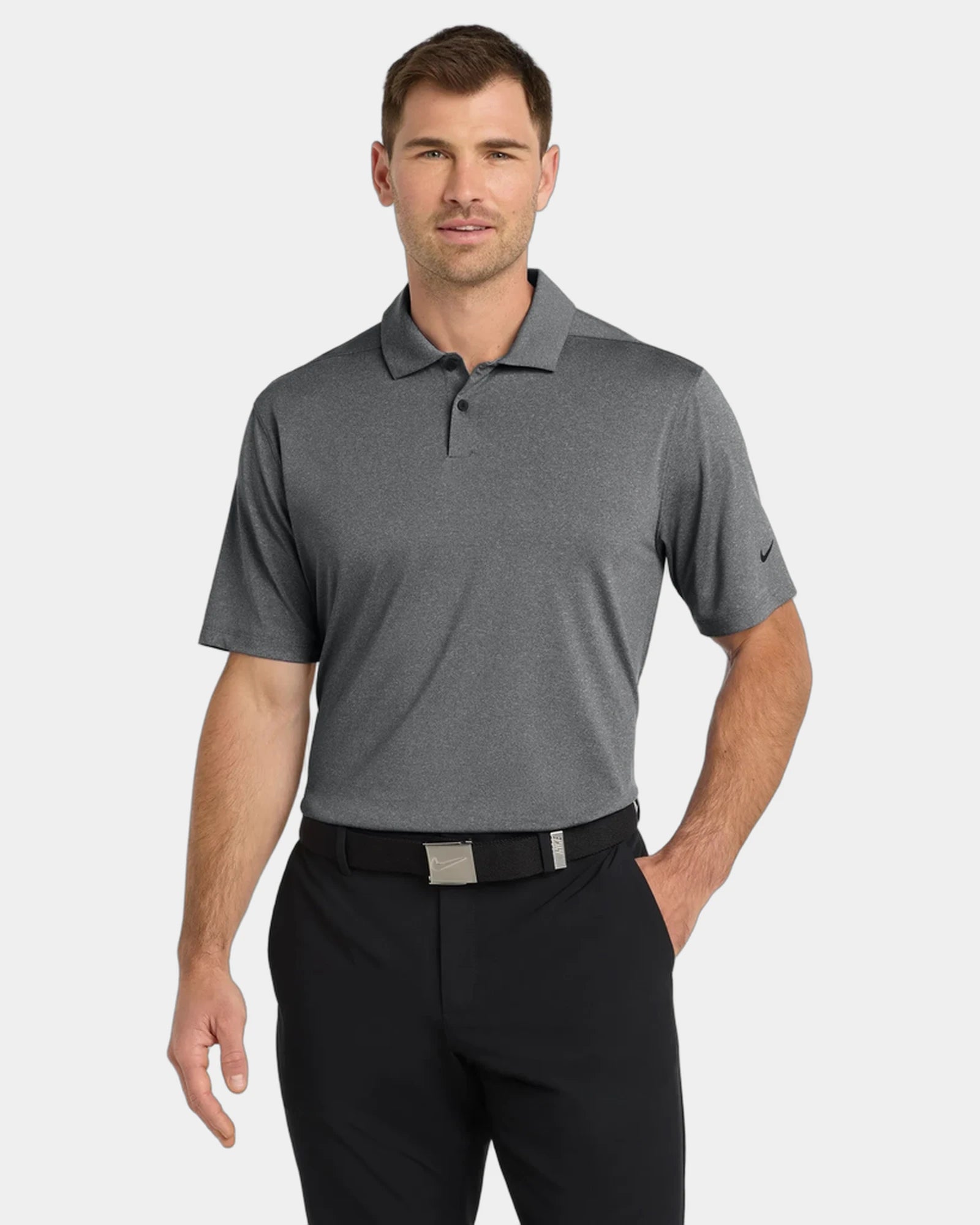 Custom Dri-FIT polo Nike Vapor with moisture control - Black Heather