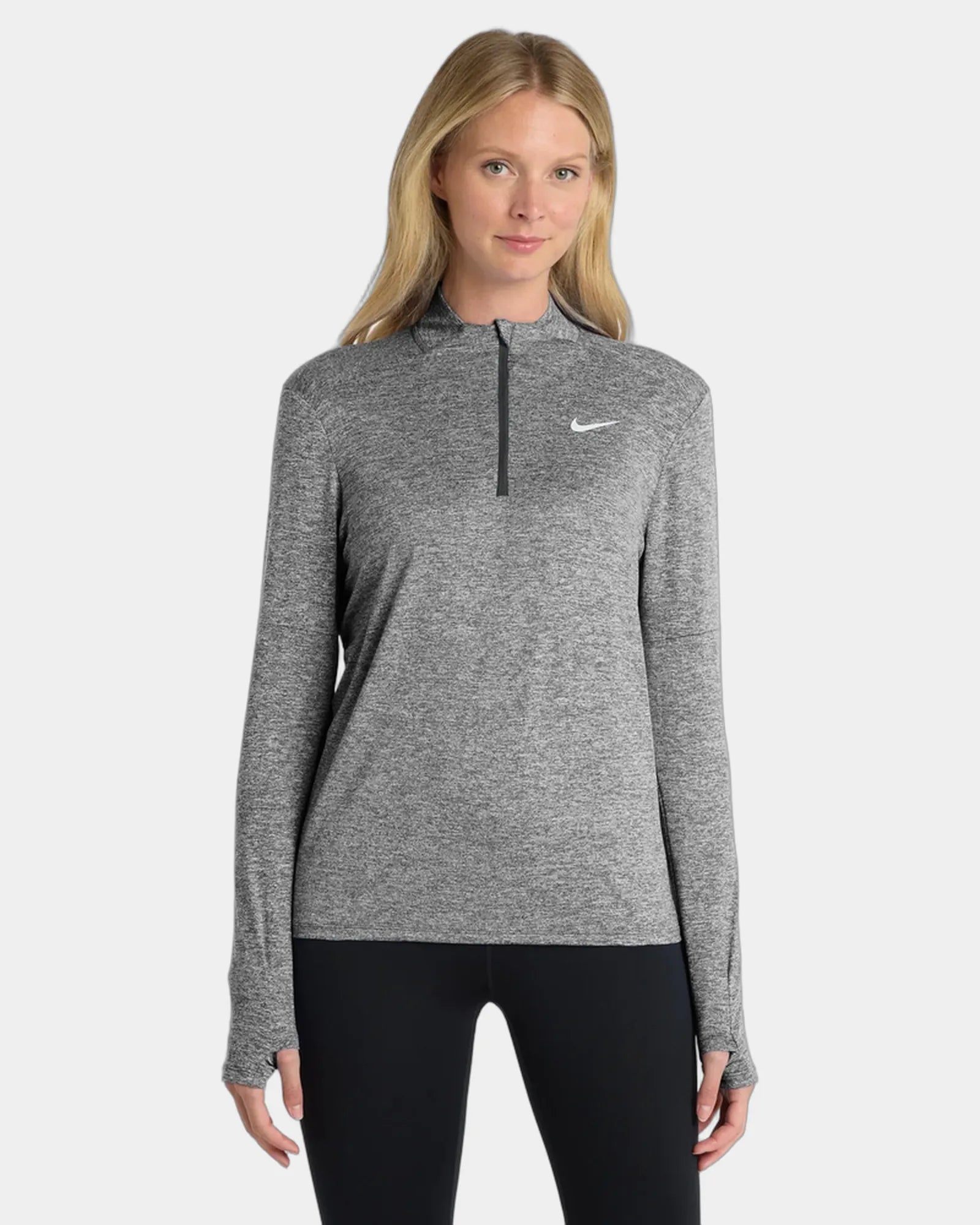 Custom recycled Nike Dri-FIT Element 1/2-Zip Top - Black Heather