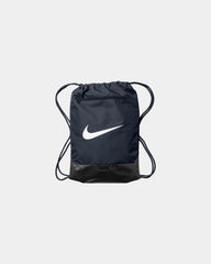 Custom recycled polyester Nike Brasilia drawstring pack - Midnight Navy