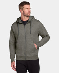 Custom fleece full-zip hoodie Nike Club Swoosh - Charcoal Heather