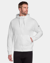 Custom fleece full-zip hoodie Nike Club Swoosh - White