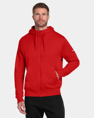 Custom fleece full-zip hoodie Nike Club Swoosh - University Red