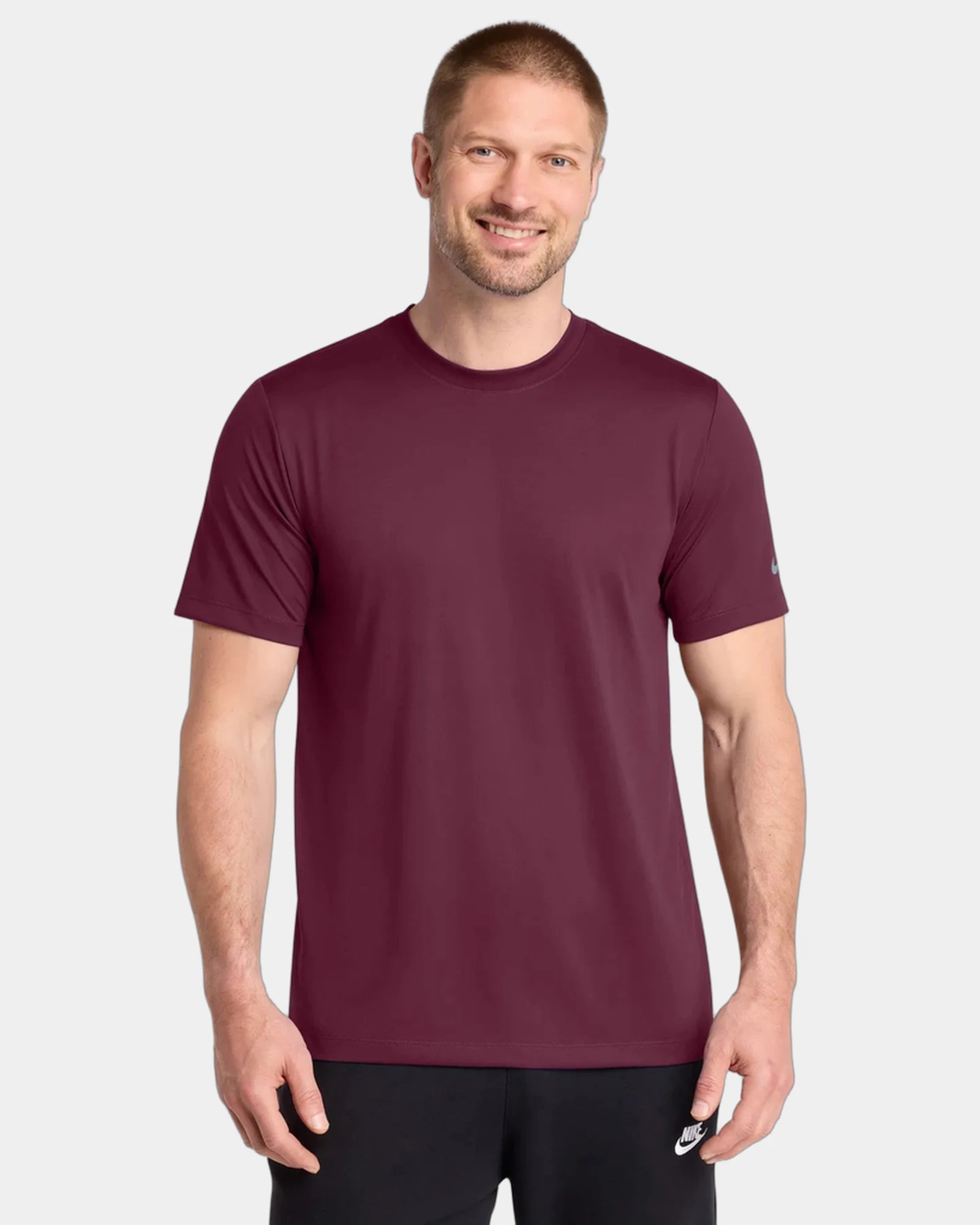 Branded recycled polyester Nike Swoosh Sleeve Tee - Deep Maroon
