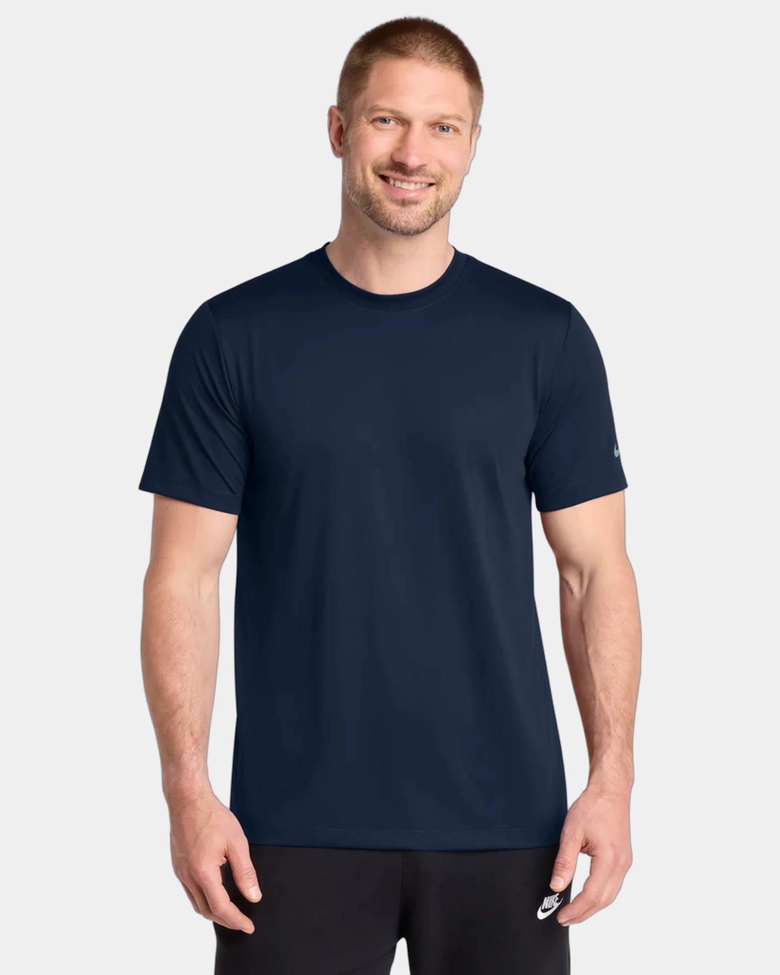 Branded recycled polyester Nike Swoosh Sleeve Tee - College Navy
