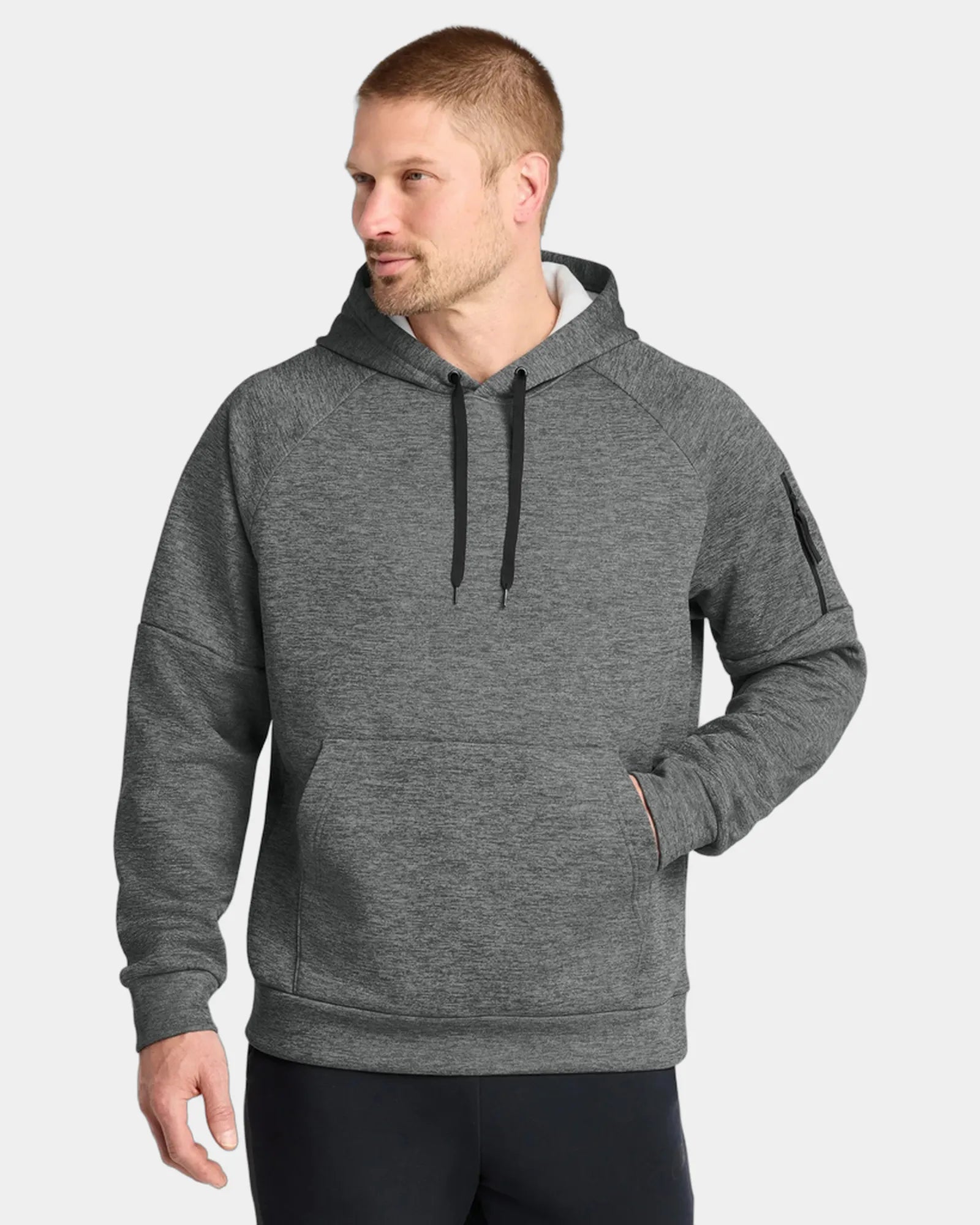 Custom recycled polyester hoodie Nike Therma-FIT - Charcoal Heather