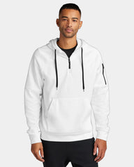 Branded recycled fleece Nike Therma-FIT 1/4-zip hoodie - White