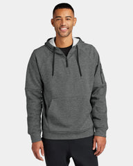 Branded recycled fleece Nike Therma-FIT 1/4-zip hoodie - Charcoal Heather