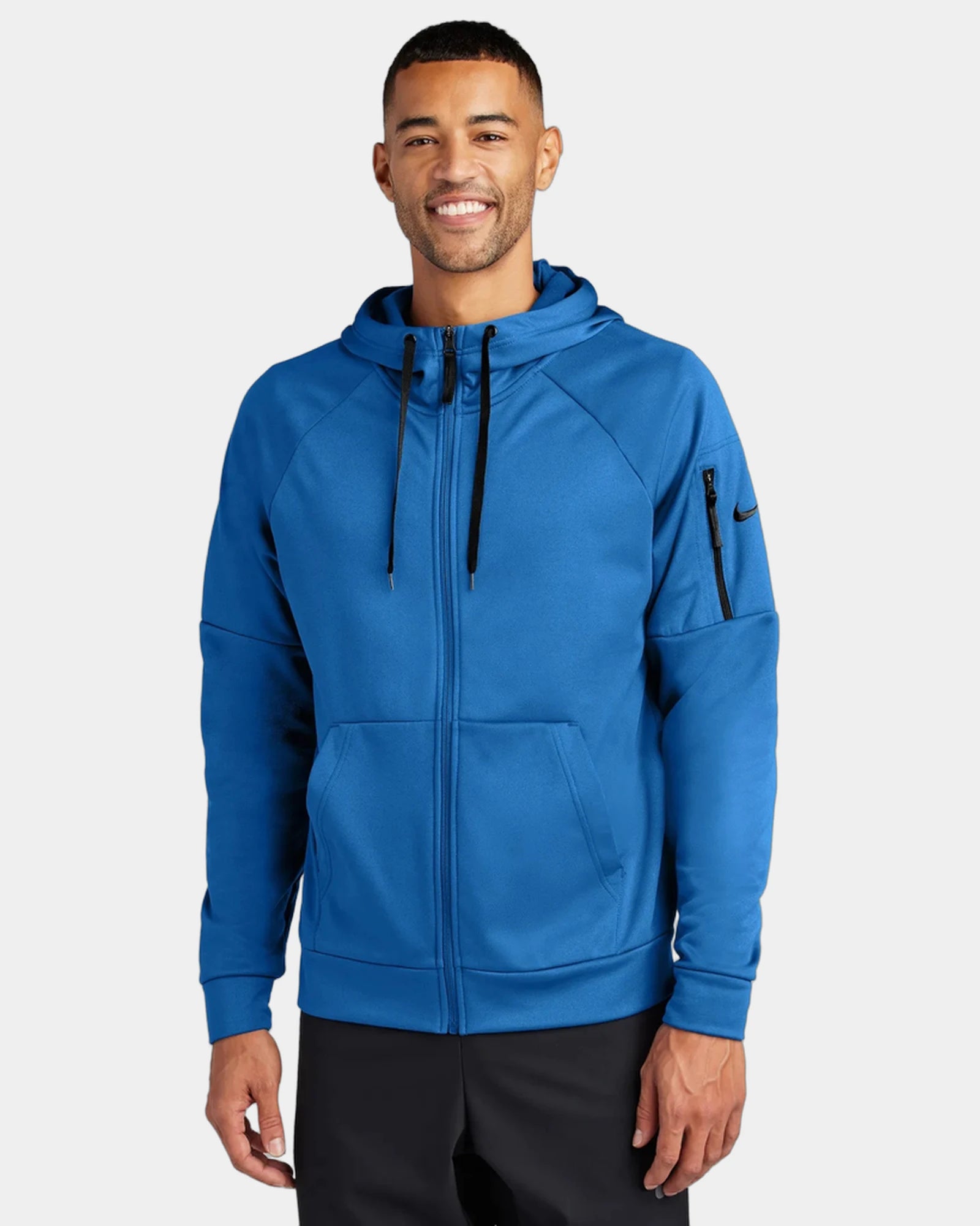 Custom Nike Therma-FIT Pocket Full-Zip Fleece Hoodie - Game Royal