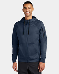 Custom Nike Therma-FIT Pocket Full-Zip Fleece Hoodie - Navy