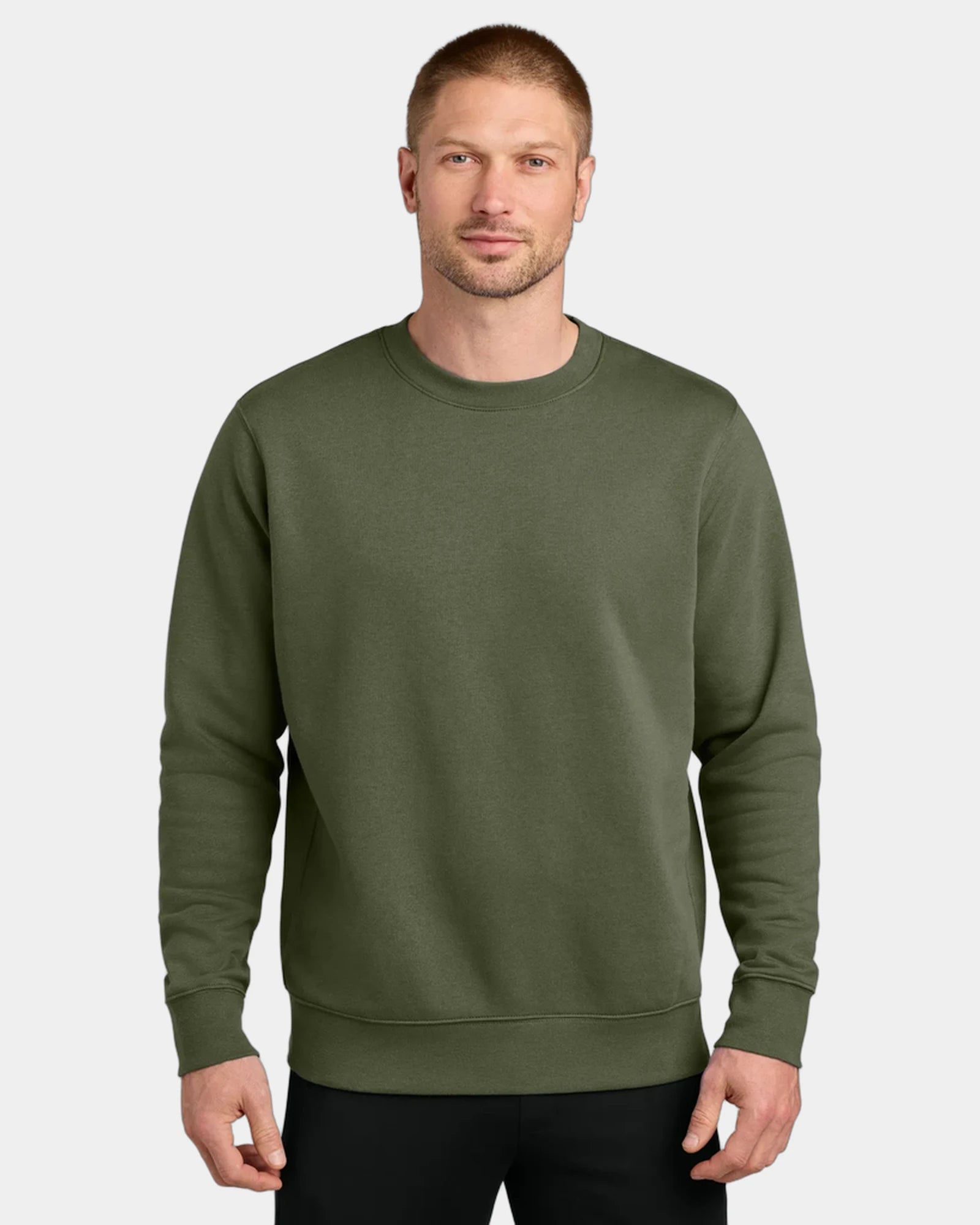 Custom fleece crew Nike Club Fleece Sleeve Swoosh - Medium Olive