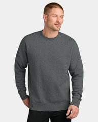 Custom fleece crew Nike Club Fleece Sleeve Swoosh - Charcoal Heather