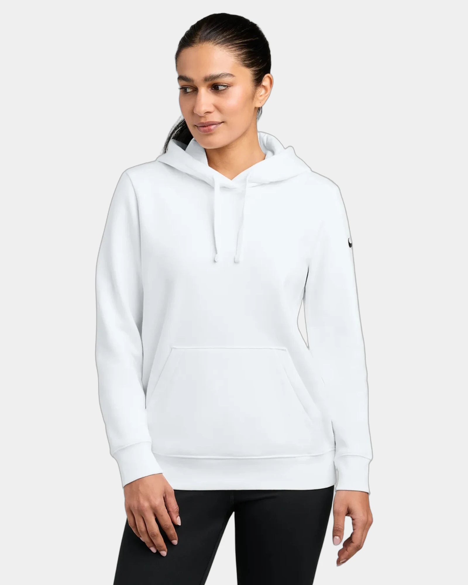 Custom fleece Nike Women's Club pullover hoodie - White