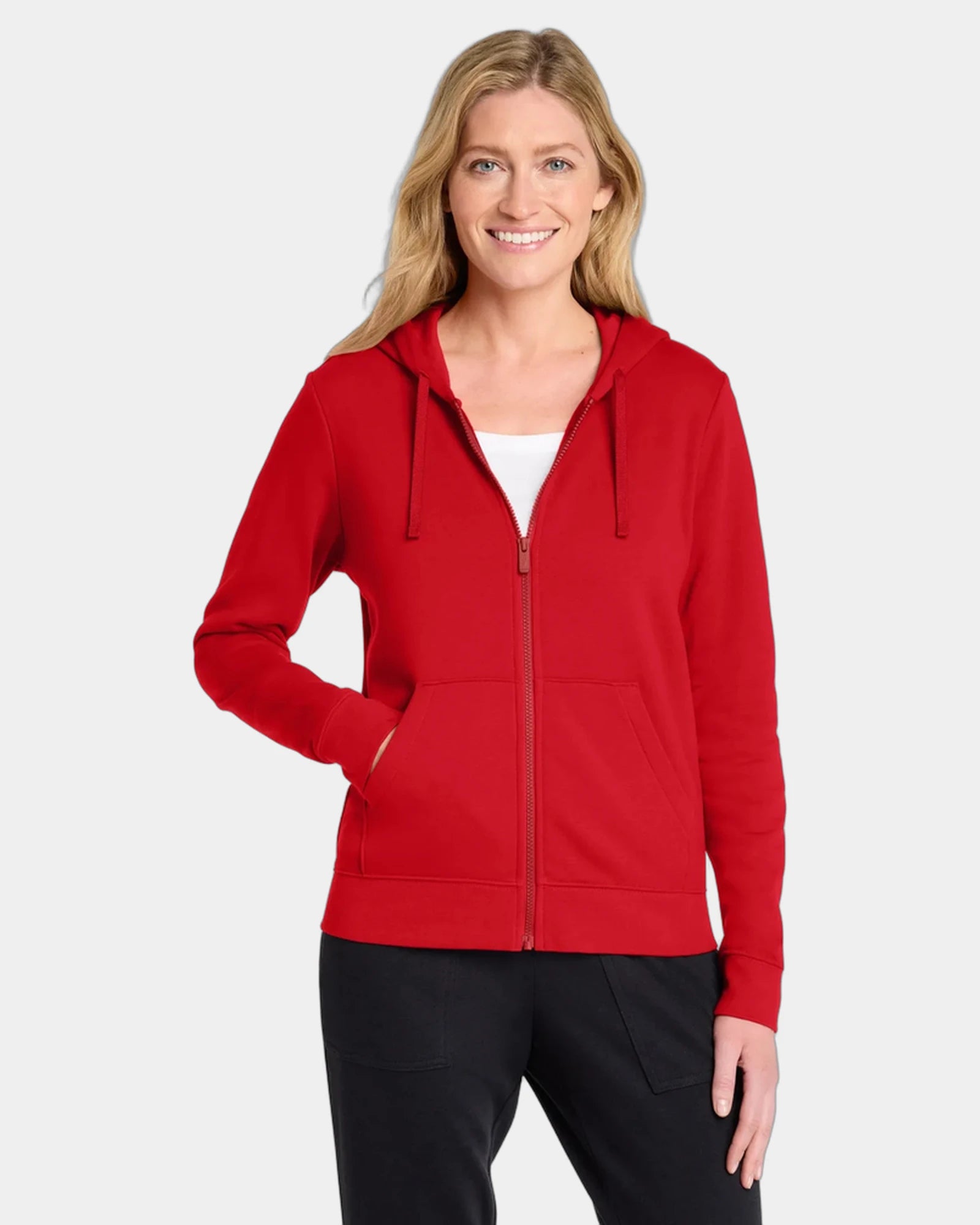 Custom full-zip hoodie Nike Club Fleece Swoosh - University Red