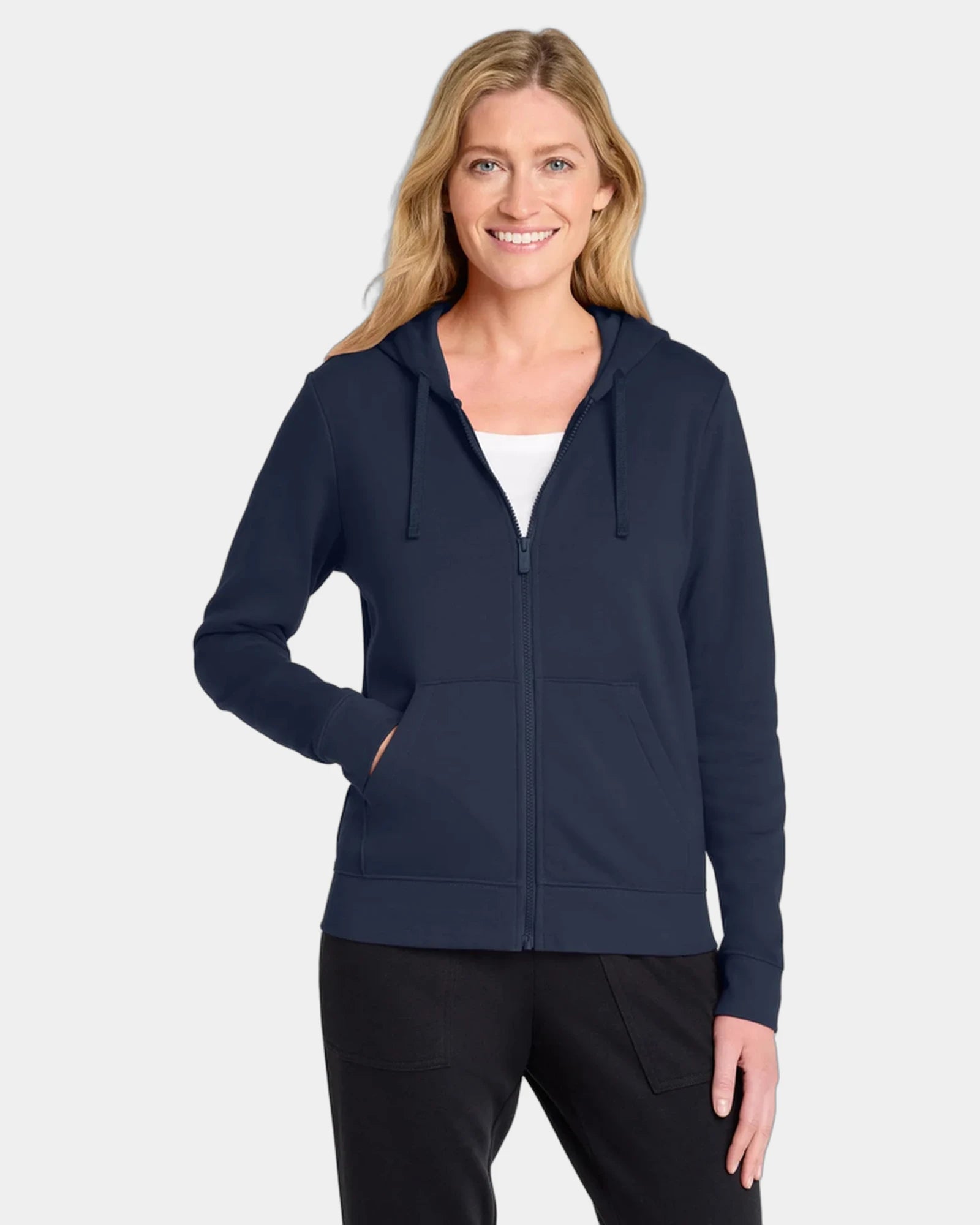 Custom full-zip hoodie Nike Club Fleece Swoosh - Midnight Navy