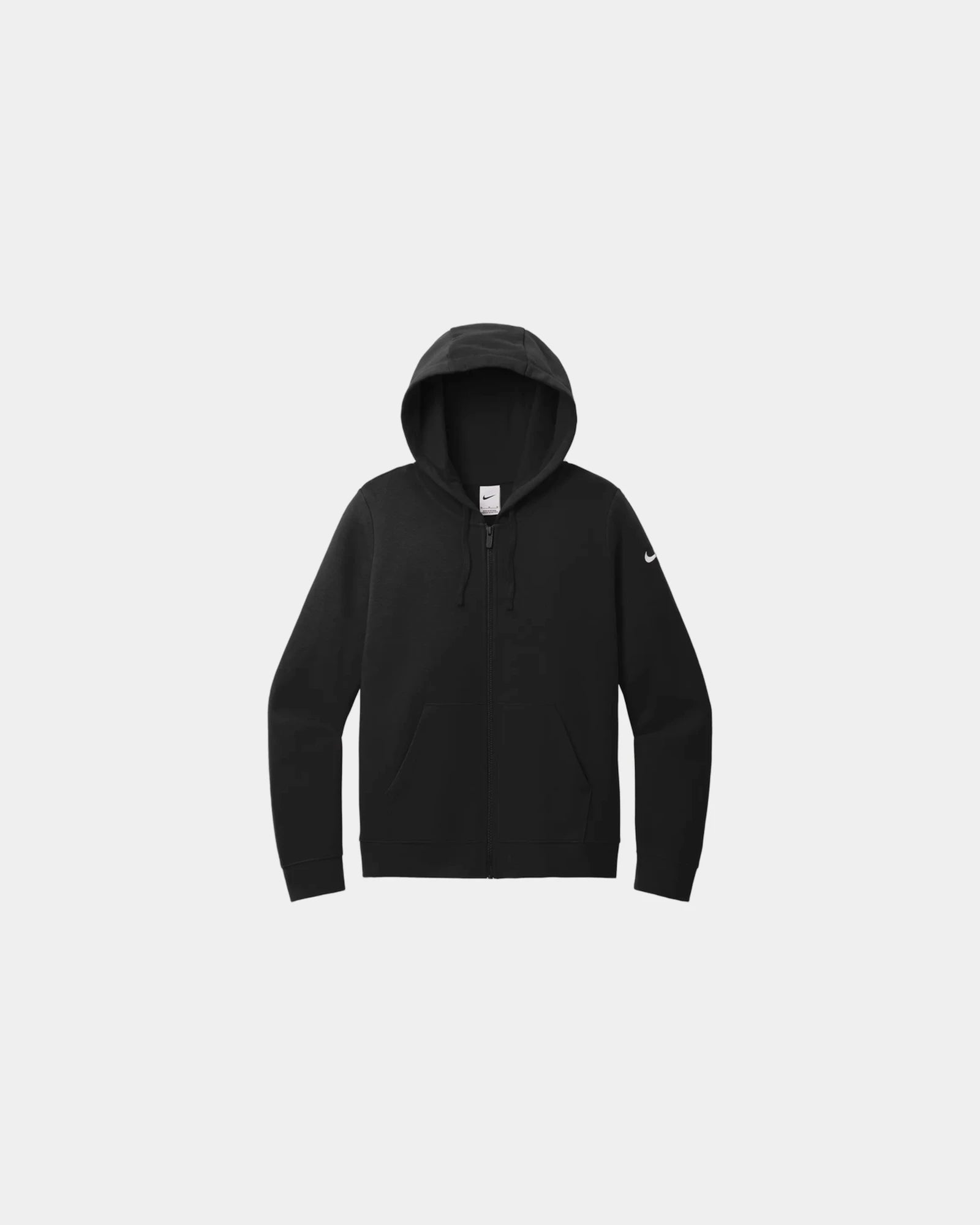 Custom full-zip hoodie Nike Club Fleece Swoosh - Black
