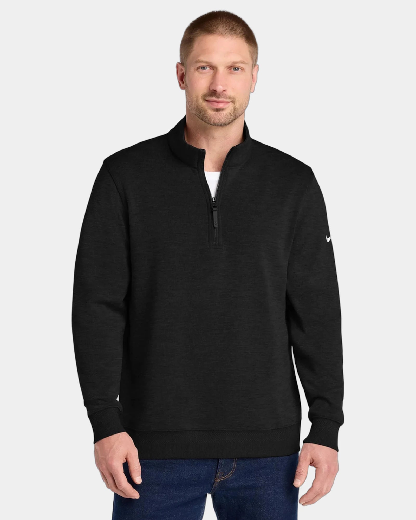 Custom recycled polyester Nike Dri-FIT 1/2-zip pullover - Black