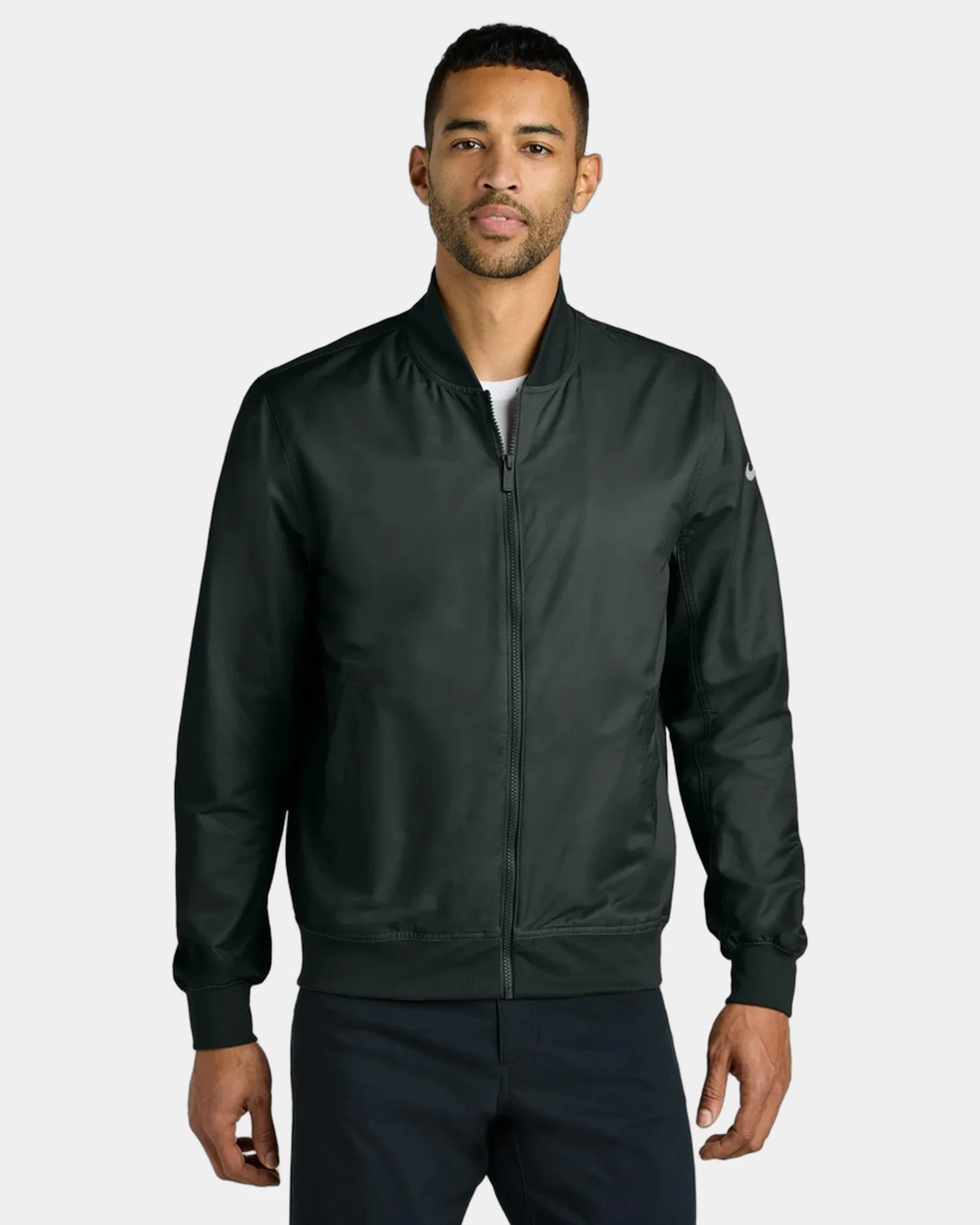 Custom cotton/nylon bomber jacket Nike with Swoosh logo - Black