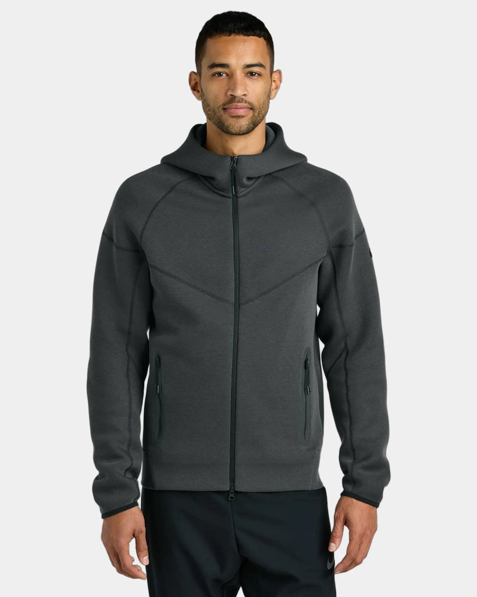 Custom recycled fleece Nike Tech Fleece Full-Zip Hoodie - Anthracite Heather