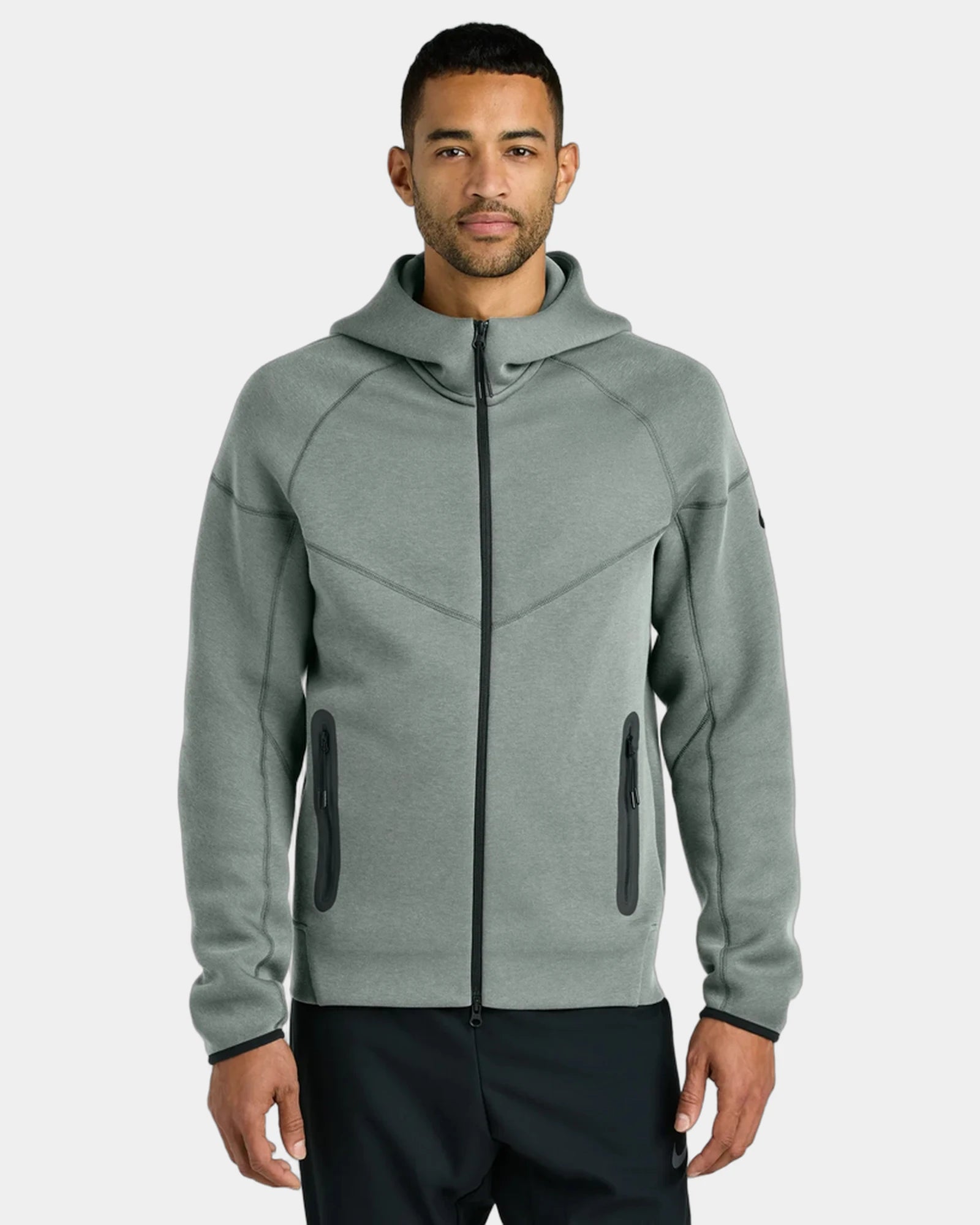 Custom recycled fleece Nike Tech Fleece Full-Zip Hoodie - Dark Grey Heather