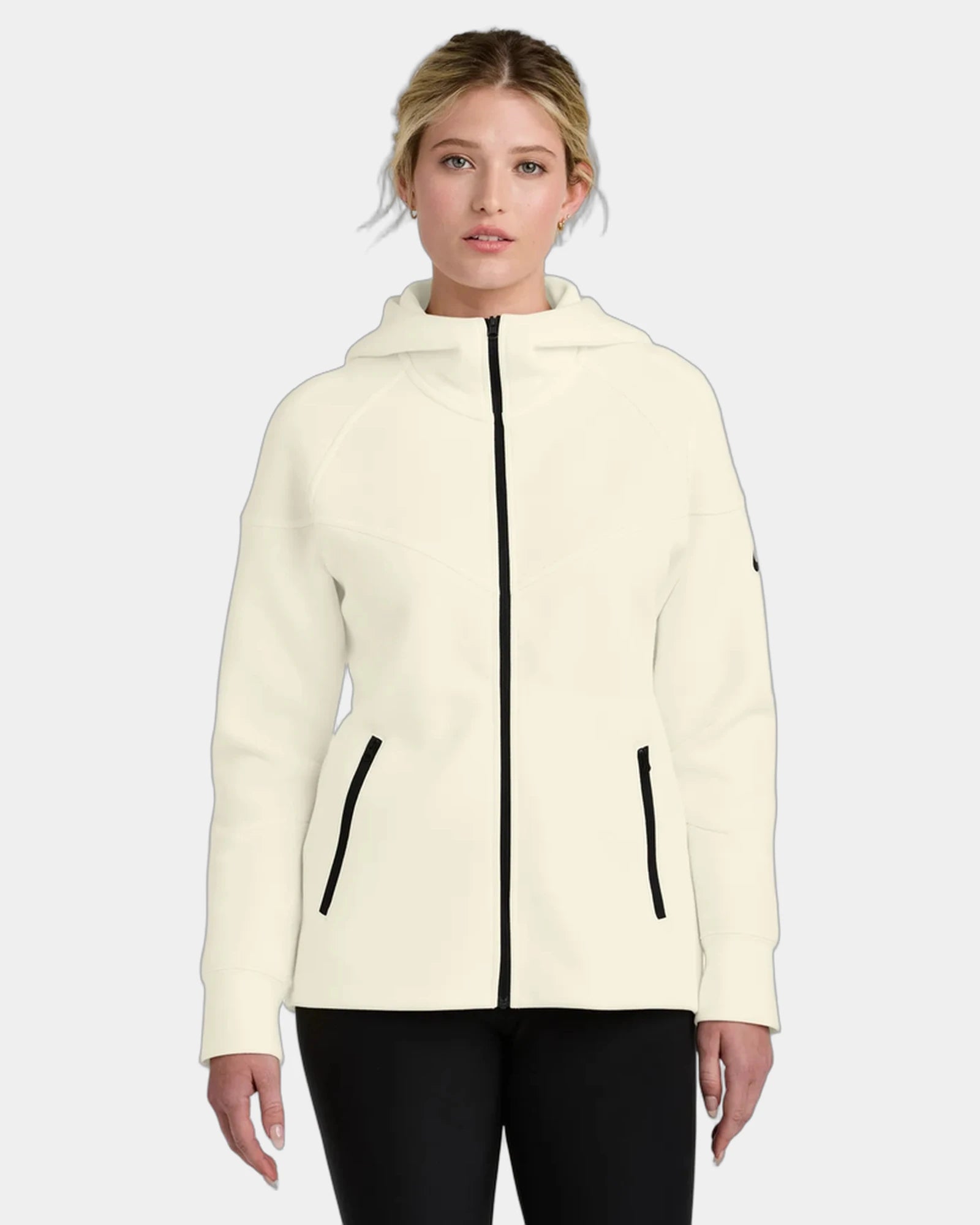 Custom 9.1-oz full-zip hoodie Nike Women's Tech Fleece - Pale Ivory