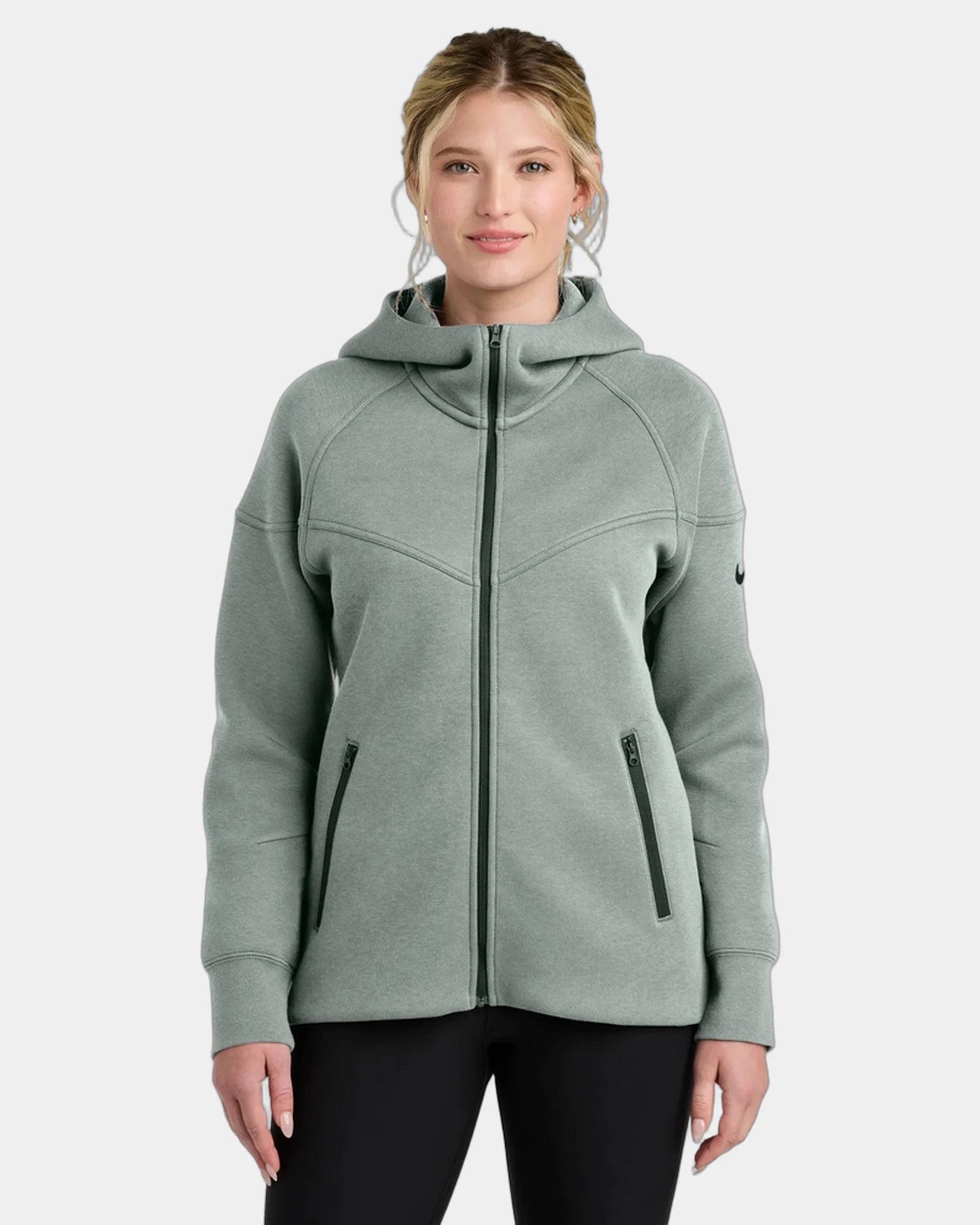 Custom 9.1-oz full-zip hoodie Nike Women's Tech Fleece - Dark Grey Heather