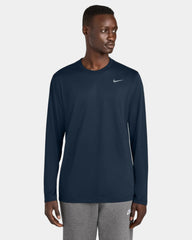 Custom recycled polyester long sleeve tee Nike Team rLegend - College Navy