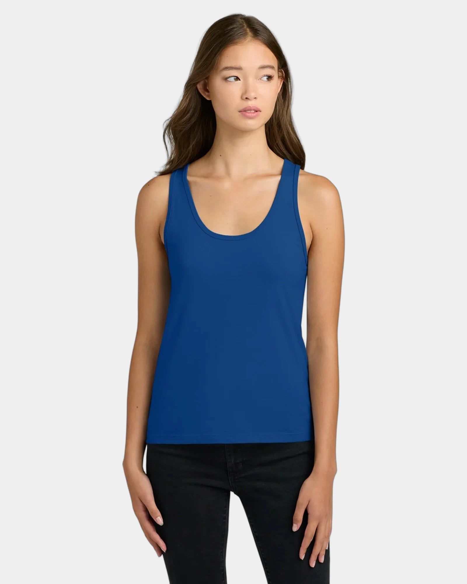 Custom cotton women's tank top side-seamed fit - Royal